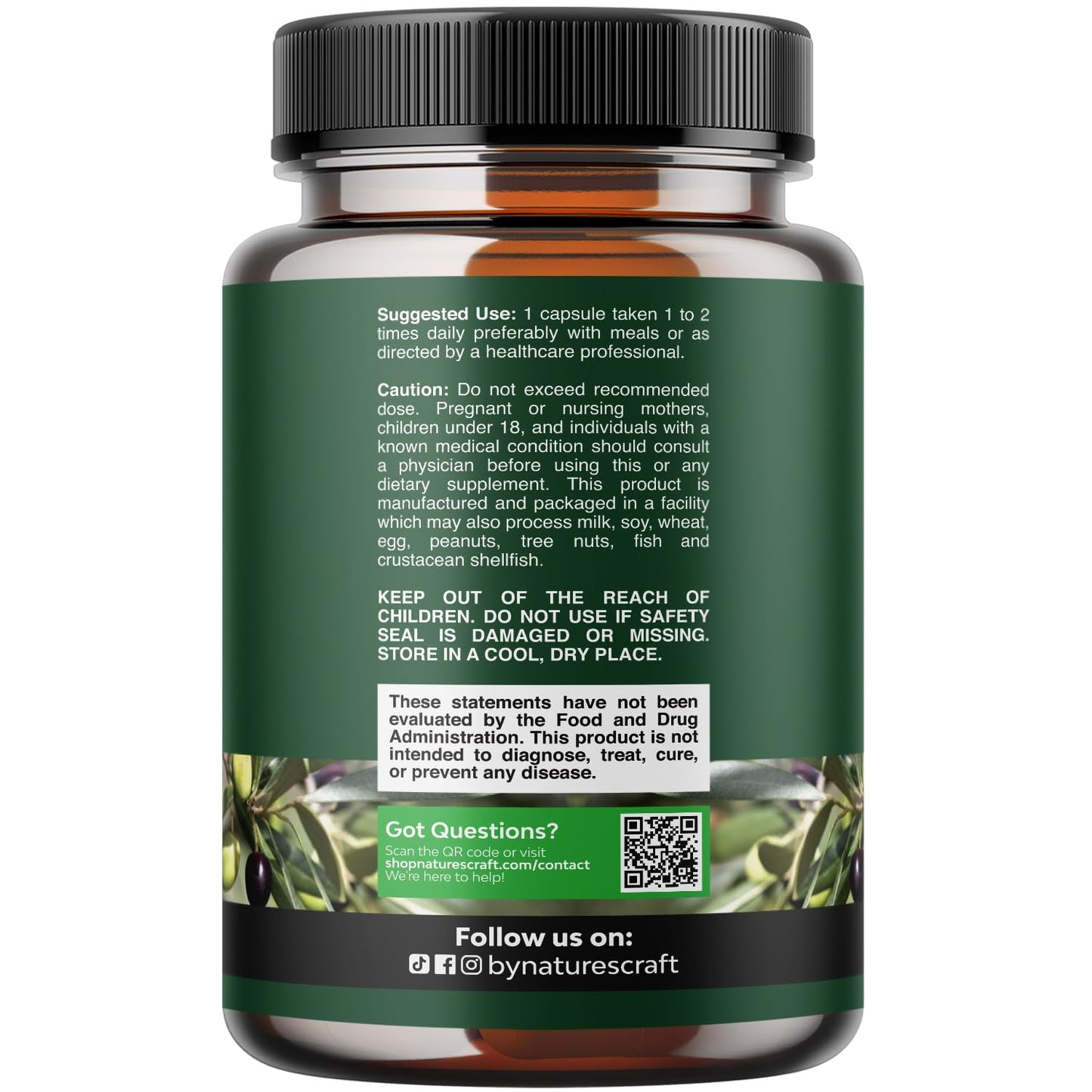 Natures Craft Olive Leaf Extract Capsule 120 Count