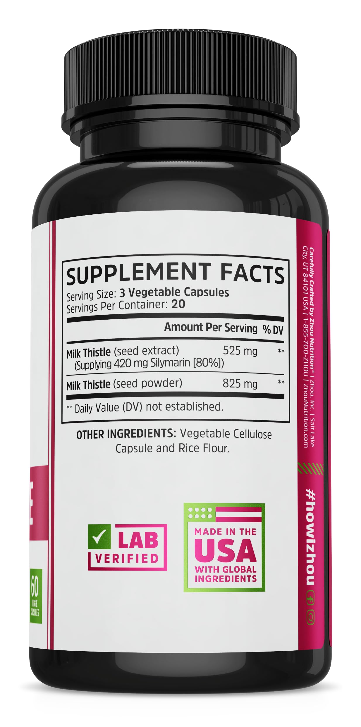 Zhou Milk Thistle Tablets 60 Count