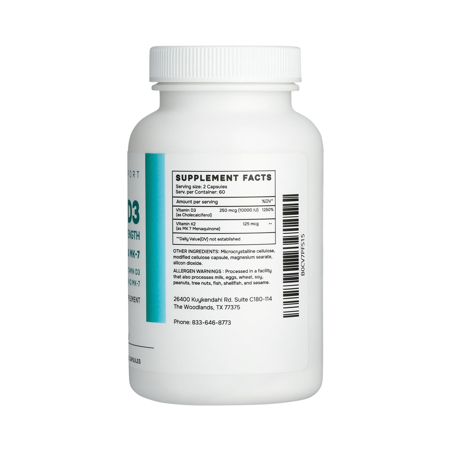 Nurse Julli Vitamin K2 + D3 Extra Strength Supplement Capsules - 120 Count