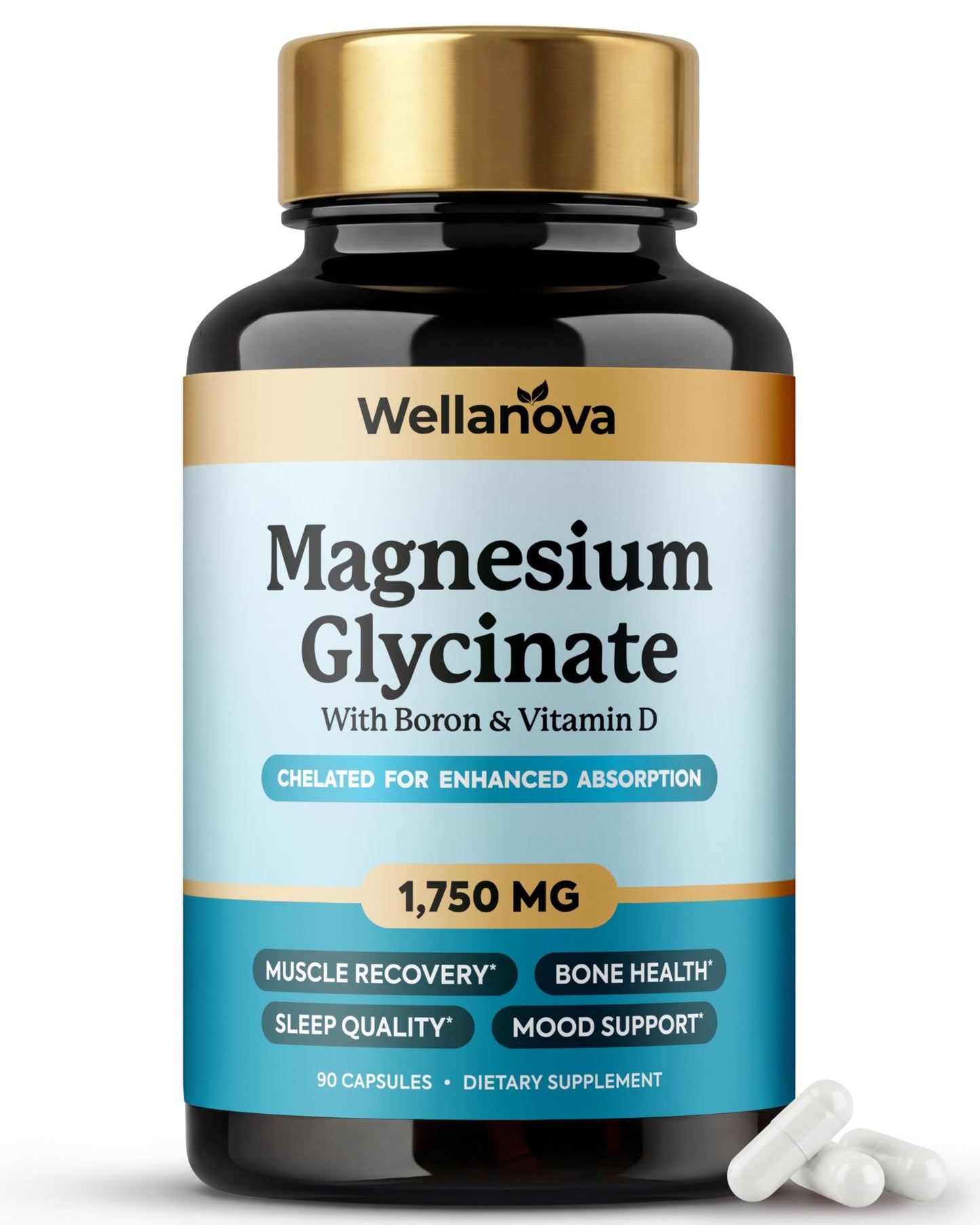 Wellanova Magnesium Glycinate (Chelated) 1,750 mg Capsule, 60 Capsules