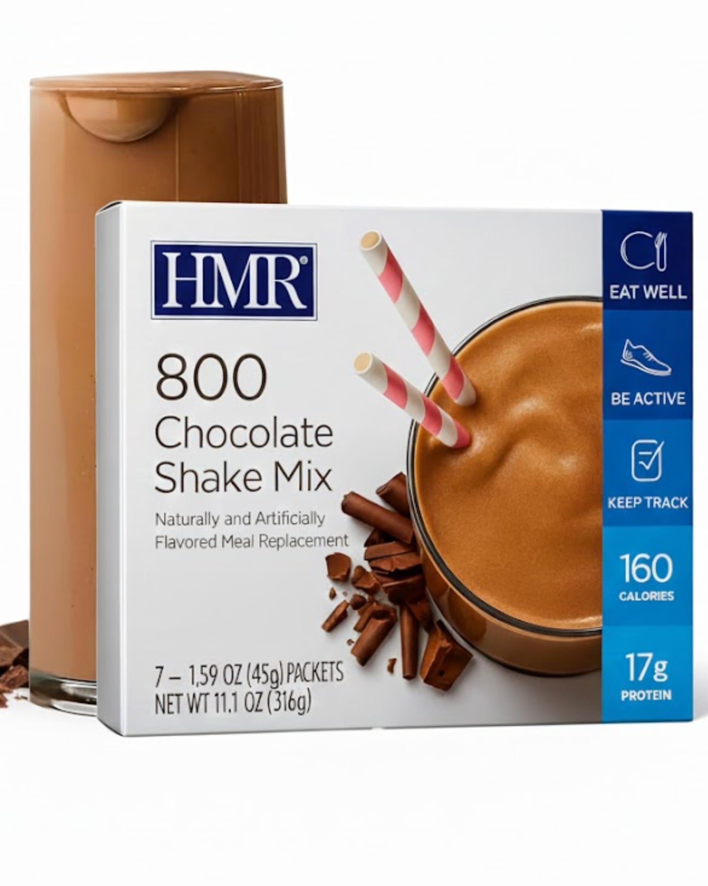 HMR 800 Chocolate Meal Replacement Shake Mix Powder, 11.13 oz