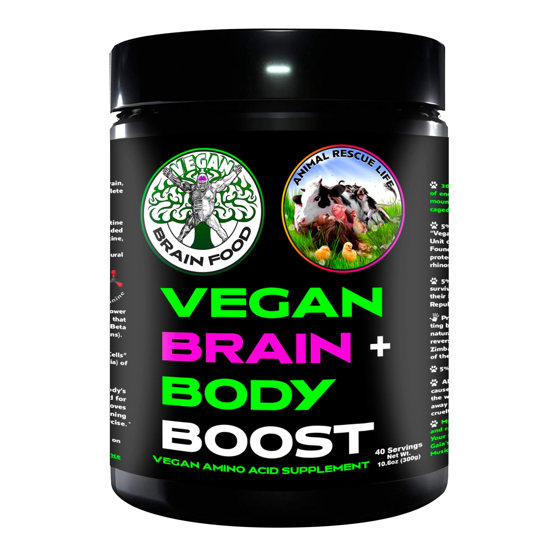 Vegan Brain Food Vegan Brain & Body Boost: The Cherry On Top of A Plant-Based Lifestyle Powder 10.6 oz