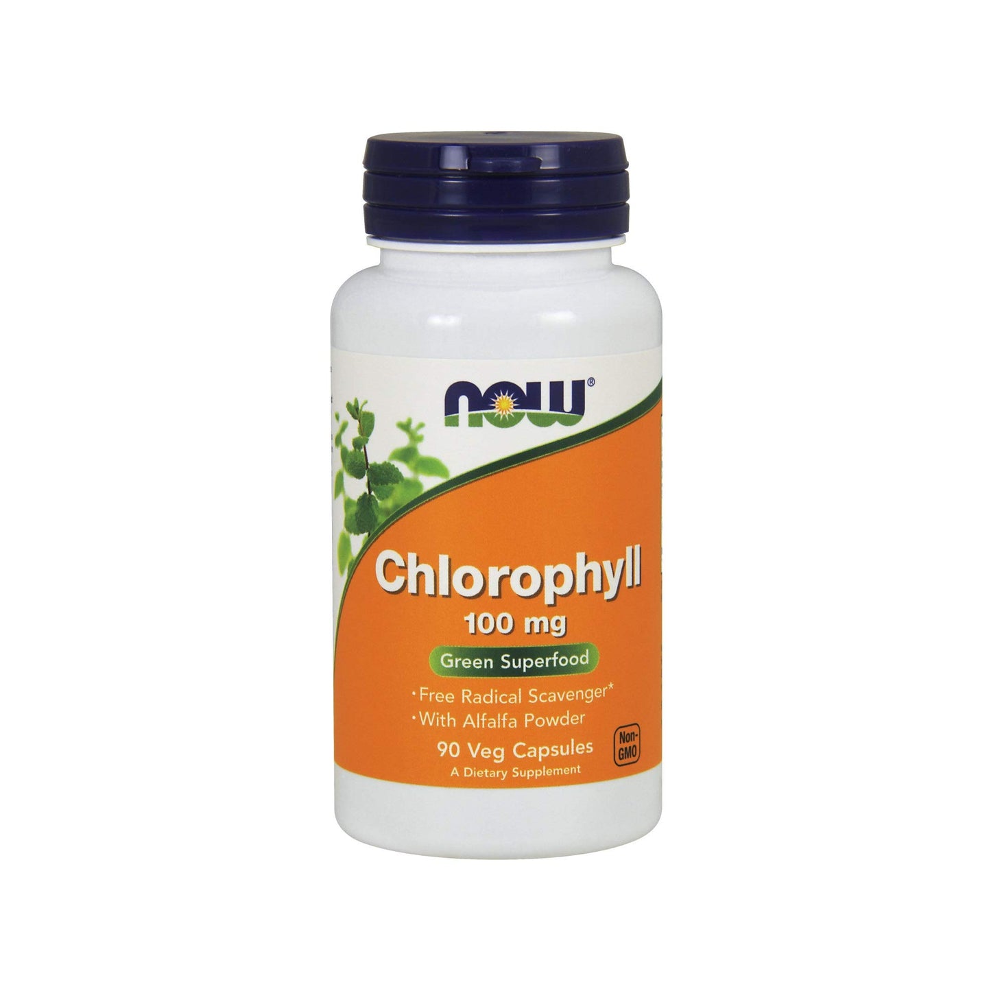 NOW Foods Chlorophyll 100 mg with Alfalfa Powder Green Superfood Capsules 90 Count