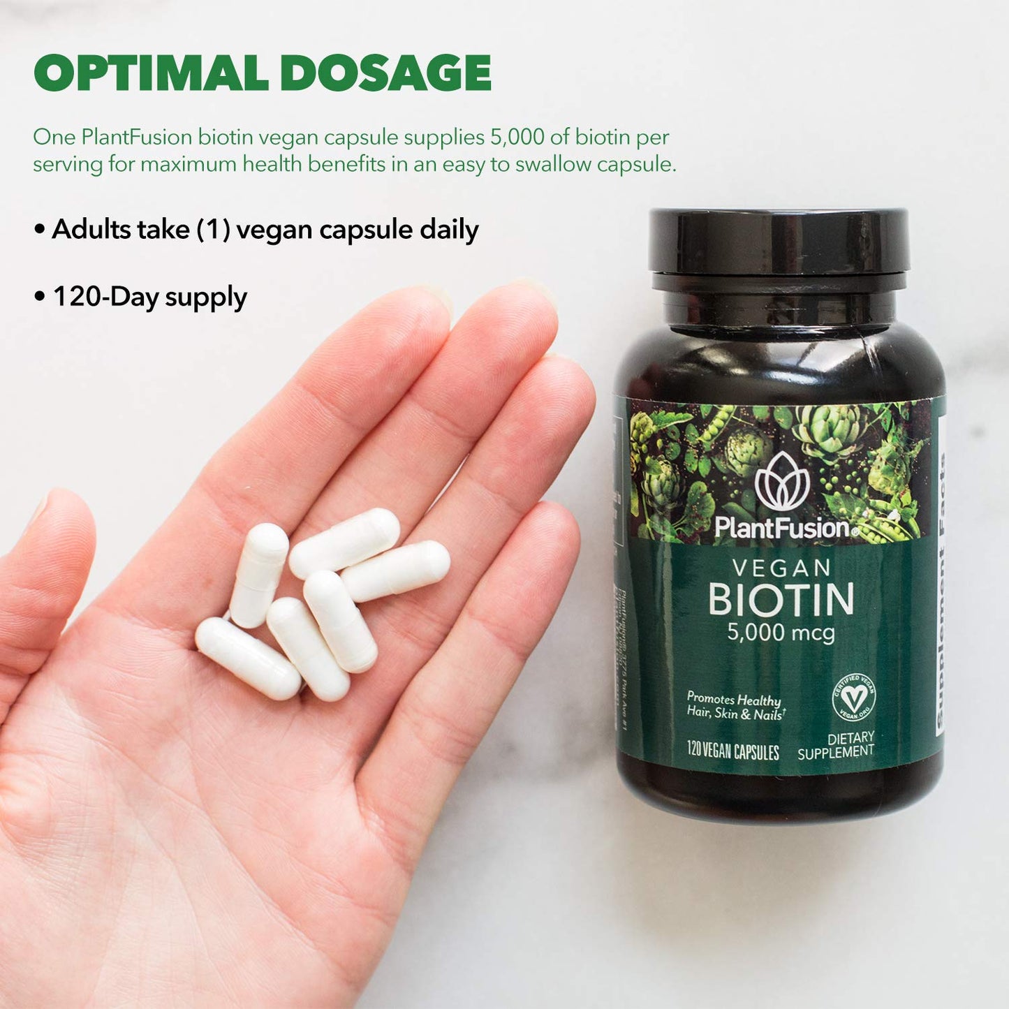 PlantFusion Vegan Biotin Capsule 120 Capsules