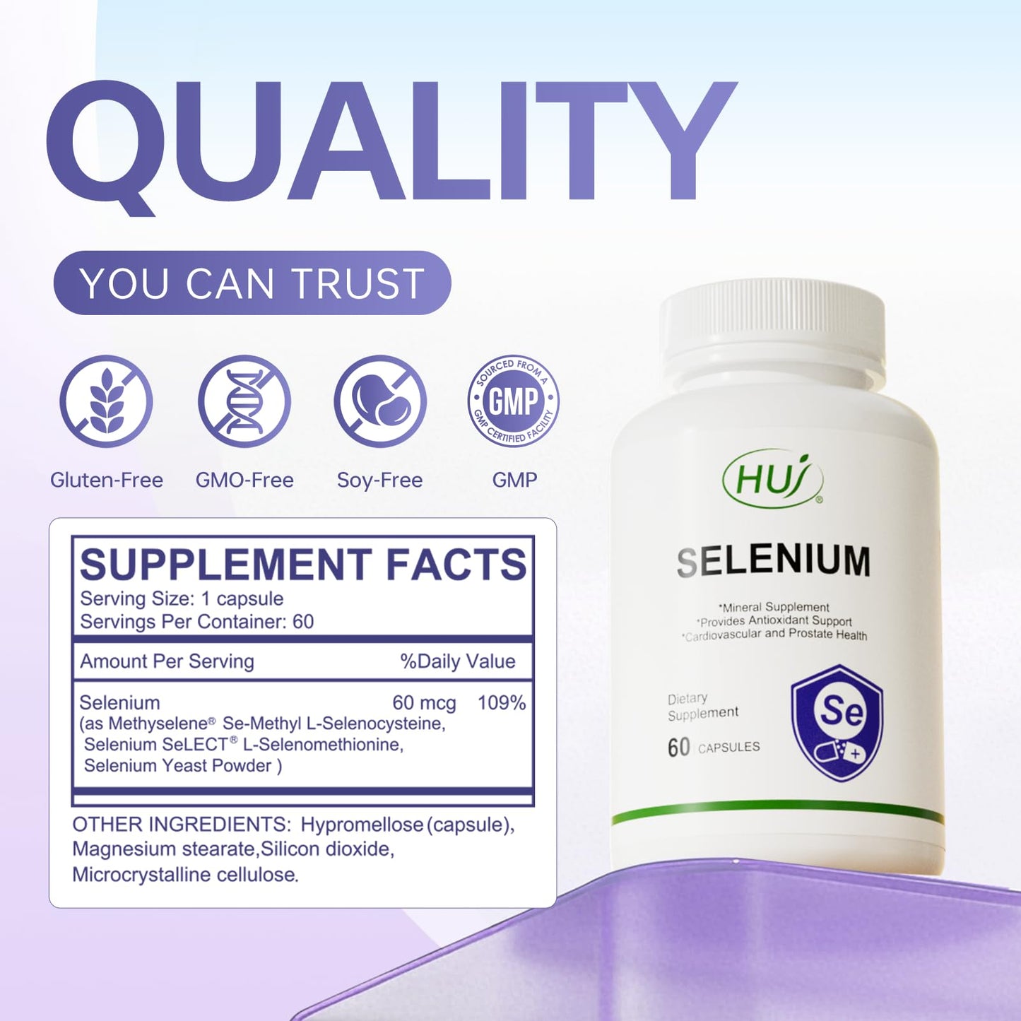 HUJ Selenium Supplement Capsules 60