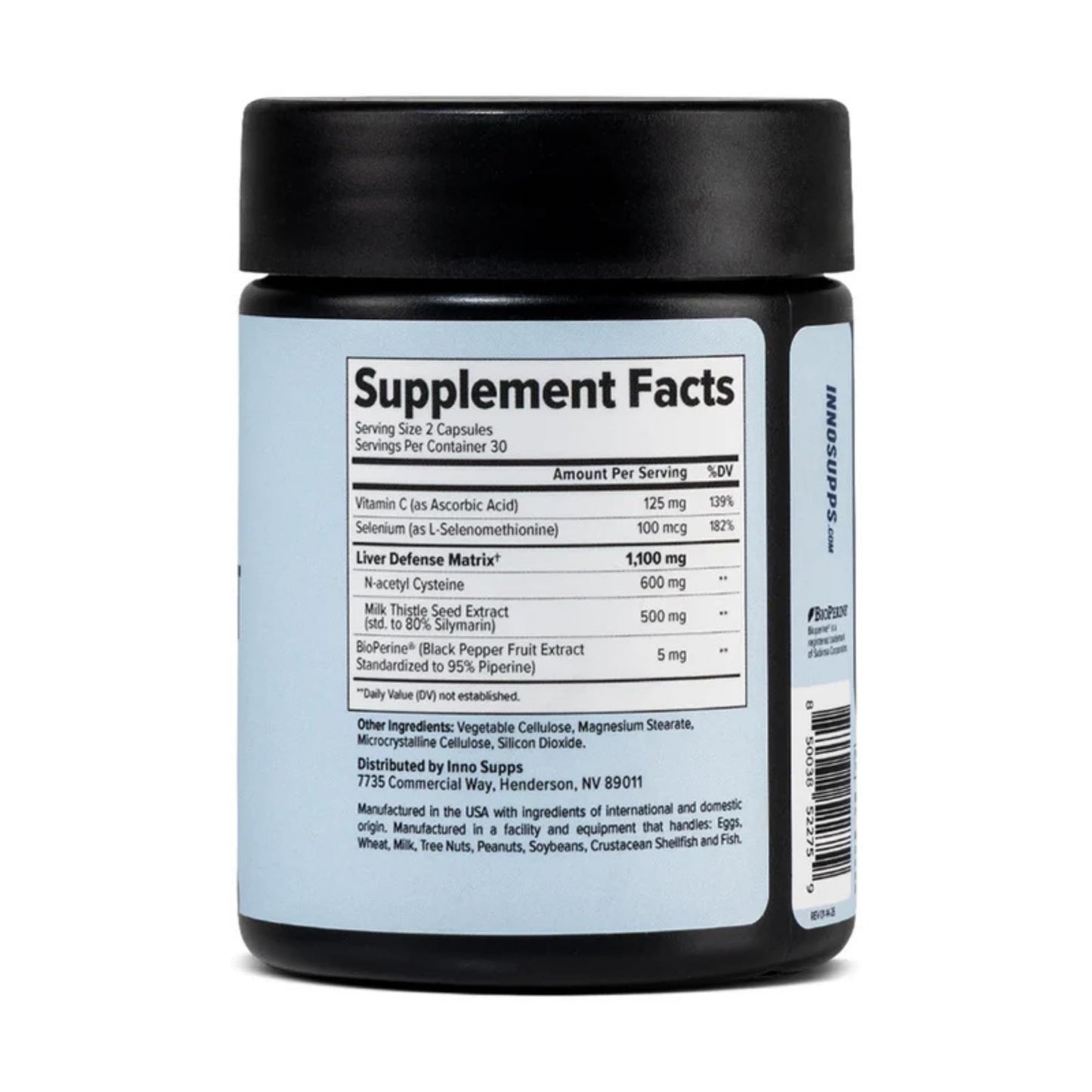 InnoSupps Advanced Liver Support Supplement with NAC, Milk Thistle, Selenium & Vitamin C Capsules, 60 Count