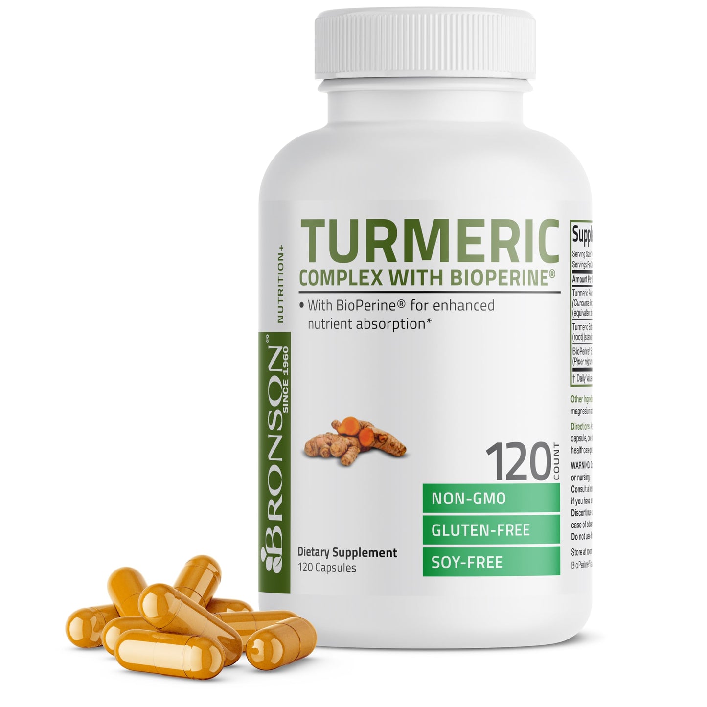 Bronson Turmeric Curcumin with BioPerine Capsules 120 Count