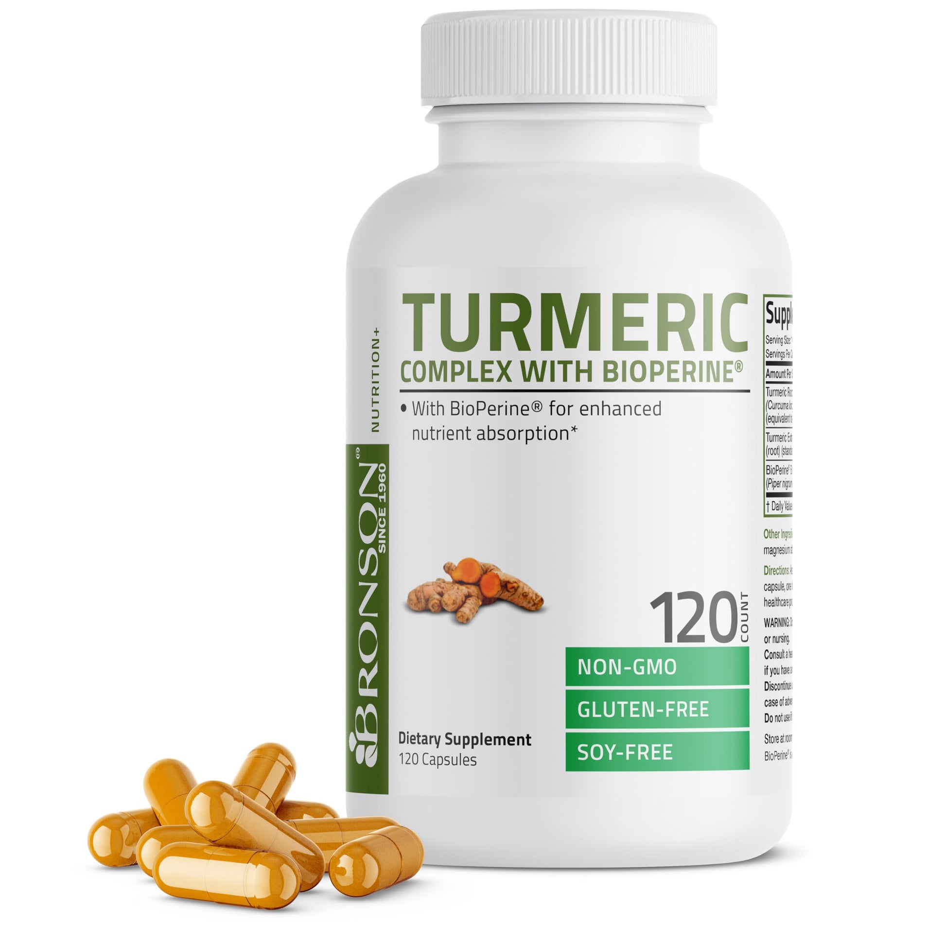 Bronson Turmeric Curcumin with BioPerine Capsules 120 Count
