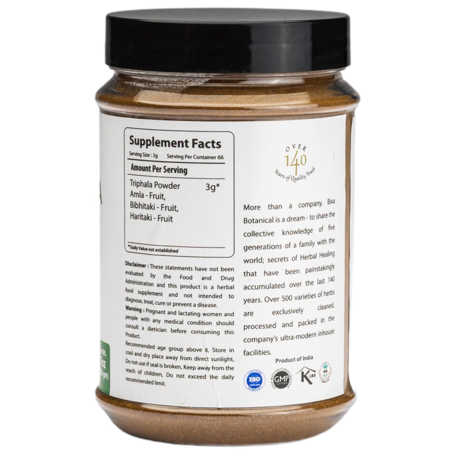 bixa BOTANICAL Triphala Powder, 7 oz