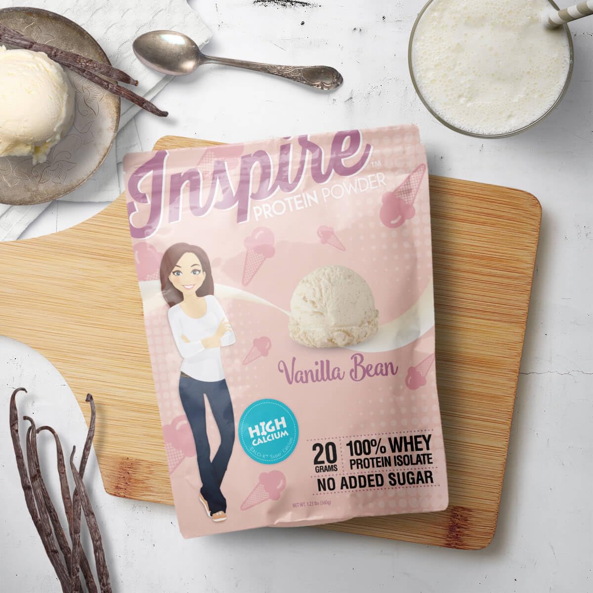 Bariatric Eating Inspire Vanilla Bean Whey Protein Isolate Powder with Calcium, 20g Serving