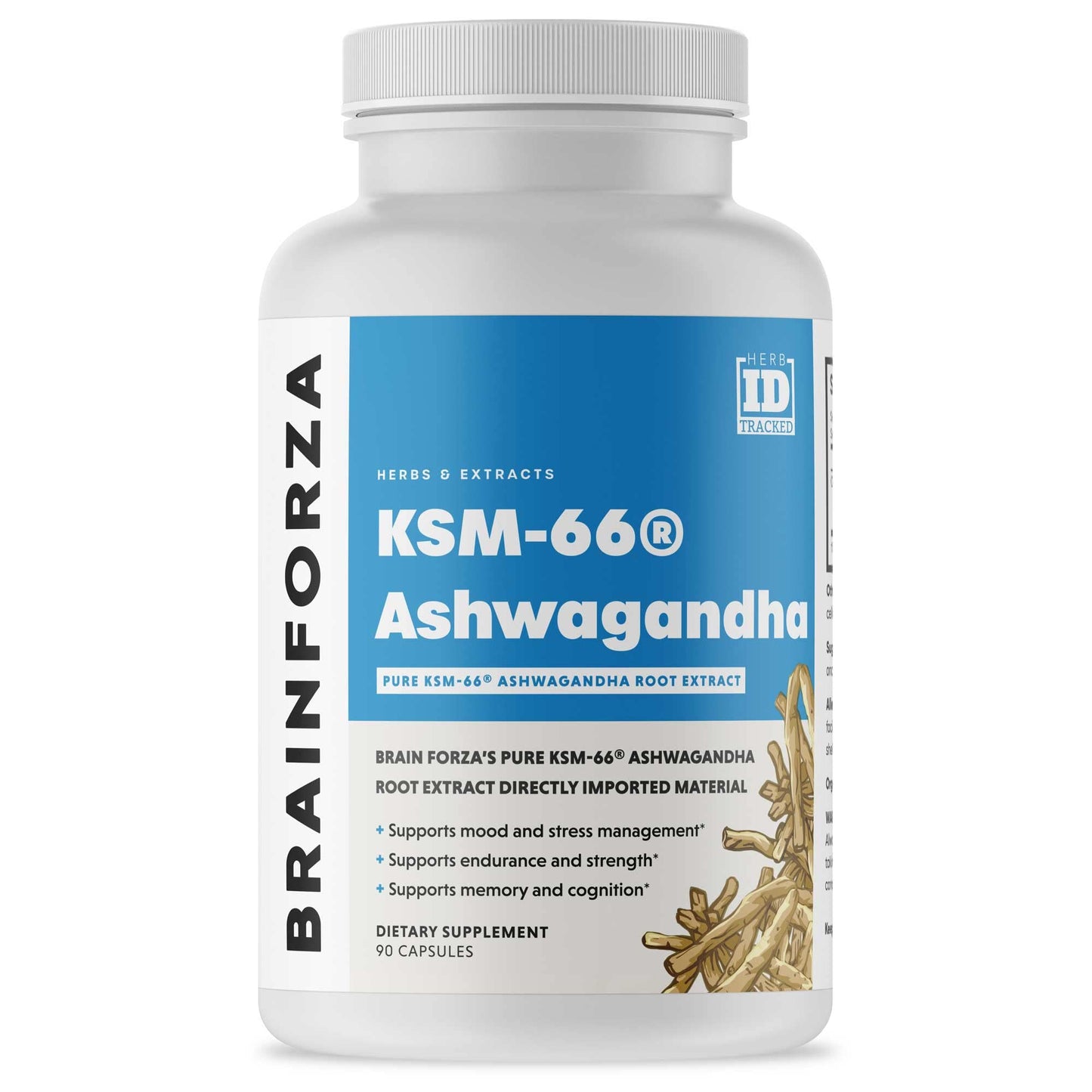 Brain Forza KSM-66 Ashwagandha Organic Pure Root Extract 1000mg Capsules 90 Count