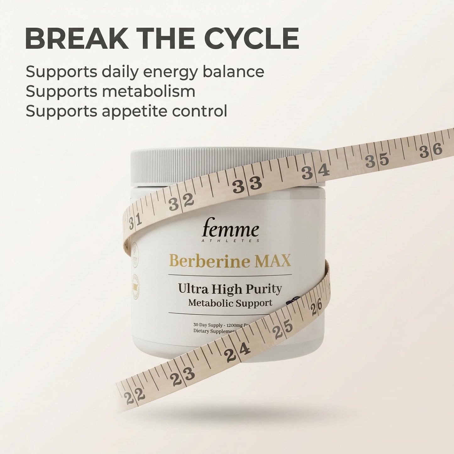 Femme Athletes Berberine Max+ 1200mg Capsules, 60 Count