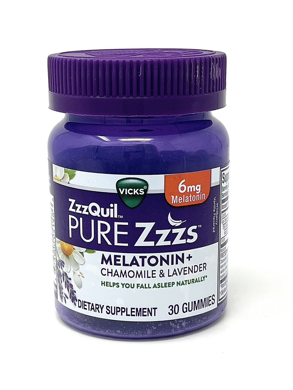 ZzzQuil Pure Zzzs Melatonin Gummies with Chamomile, Lavender, & Valerian Root, 60 Gummies
