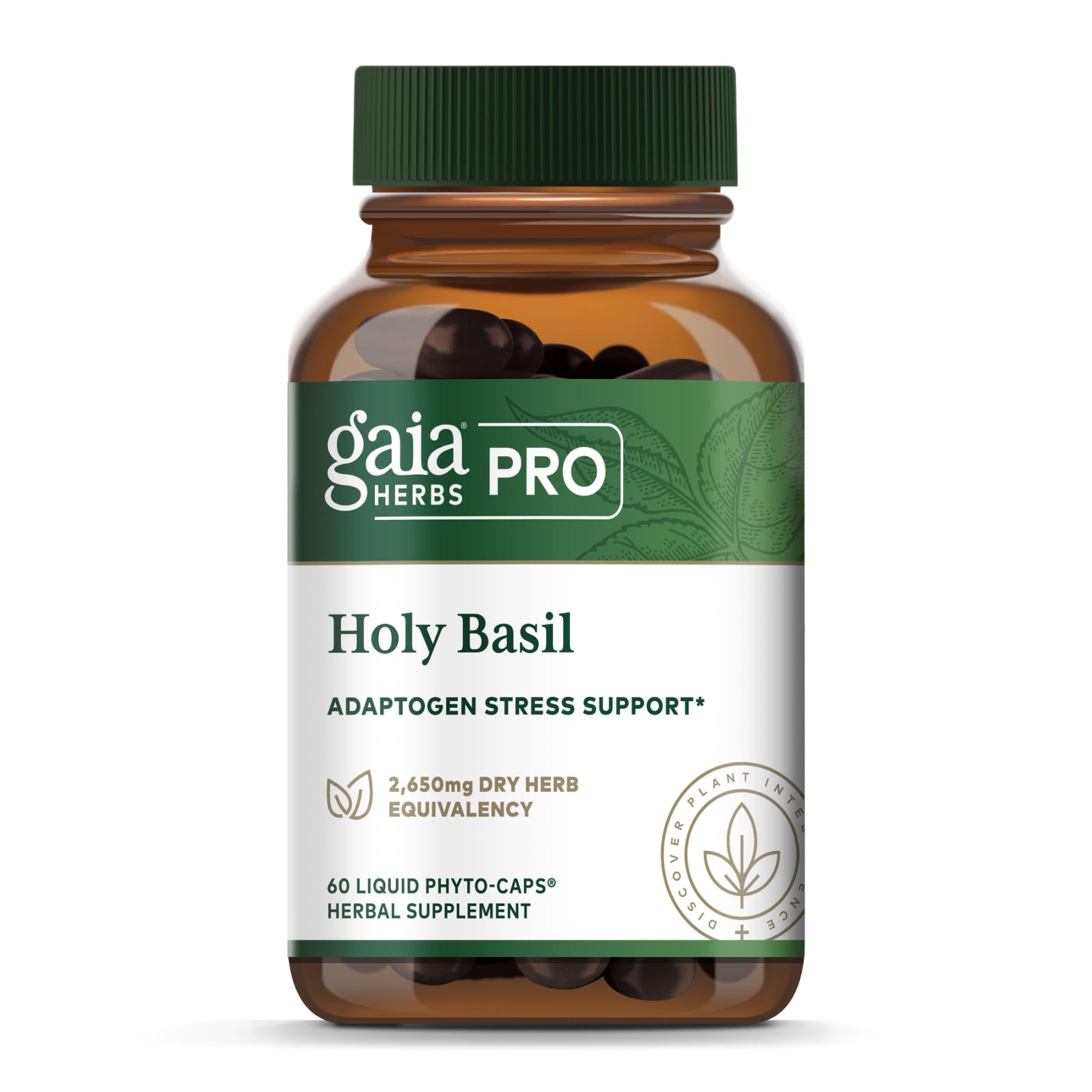 Gaia Herbs PRO Holy Basil Stress Support Capsule, 60 Count