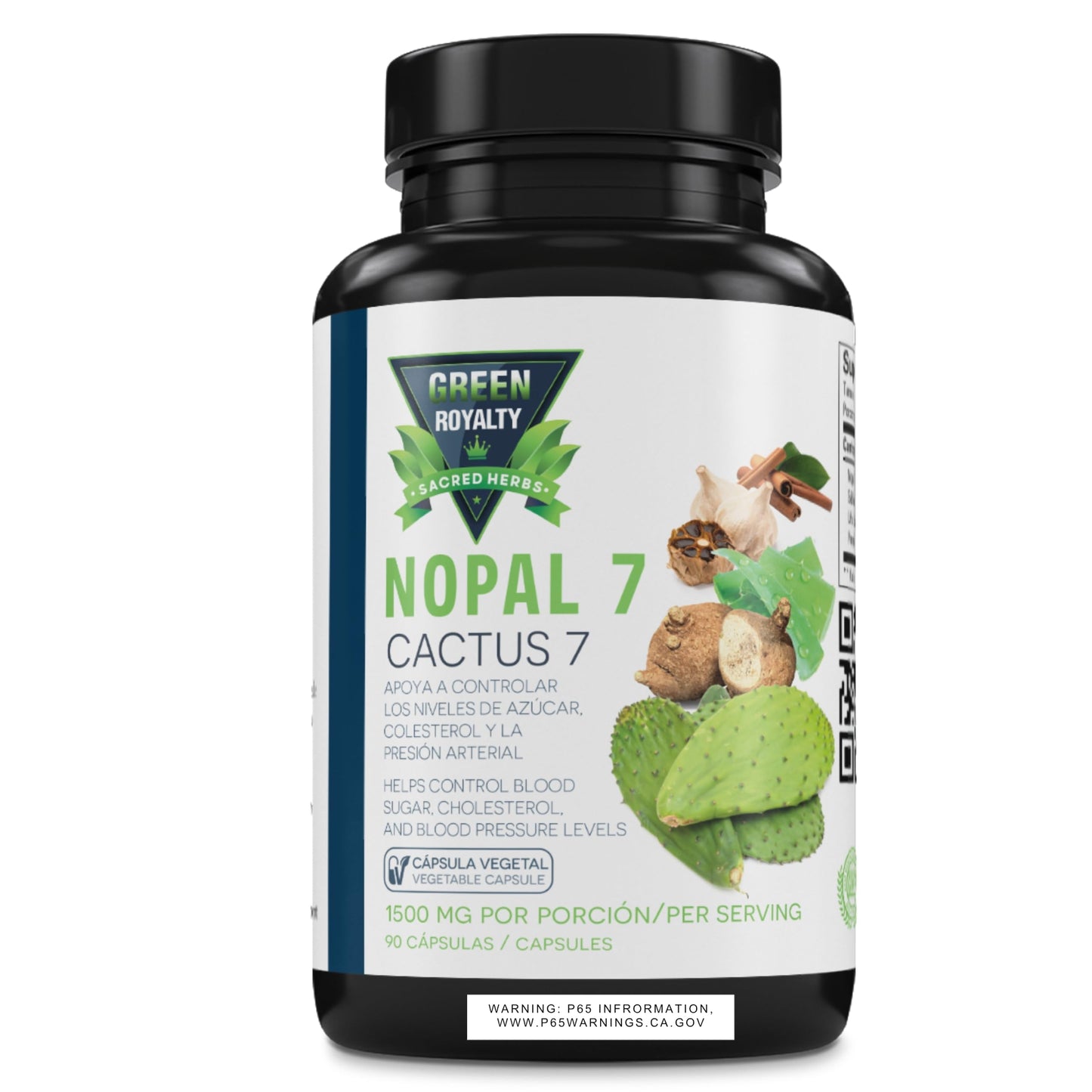 Green Royalty Nopal 7 Cactus Capsules, 90 Count