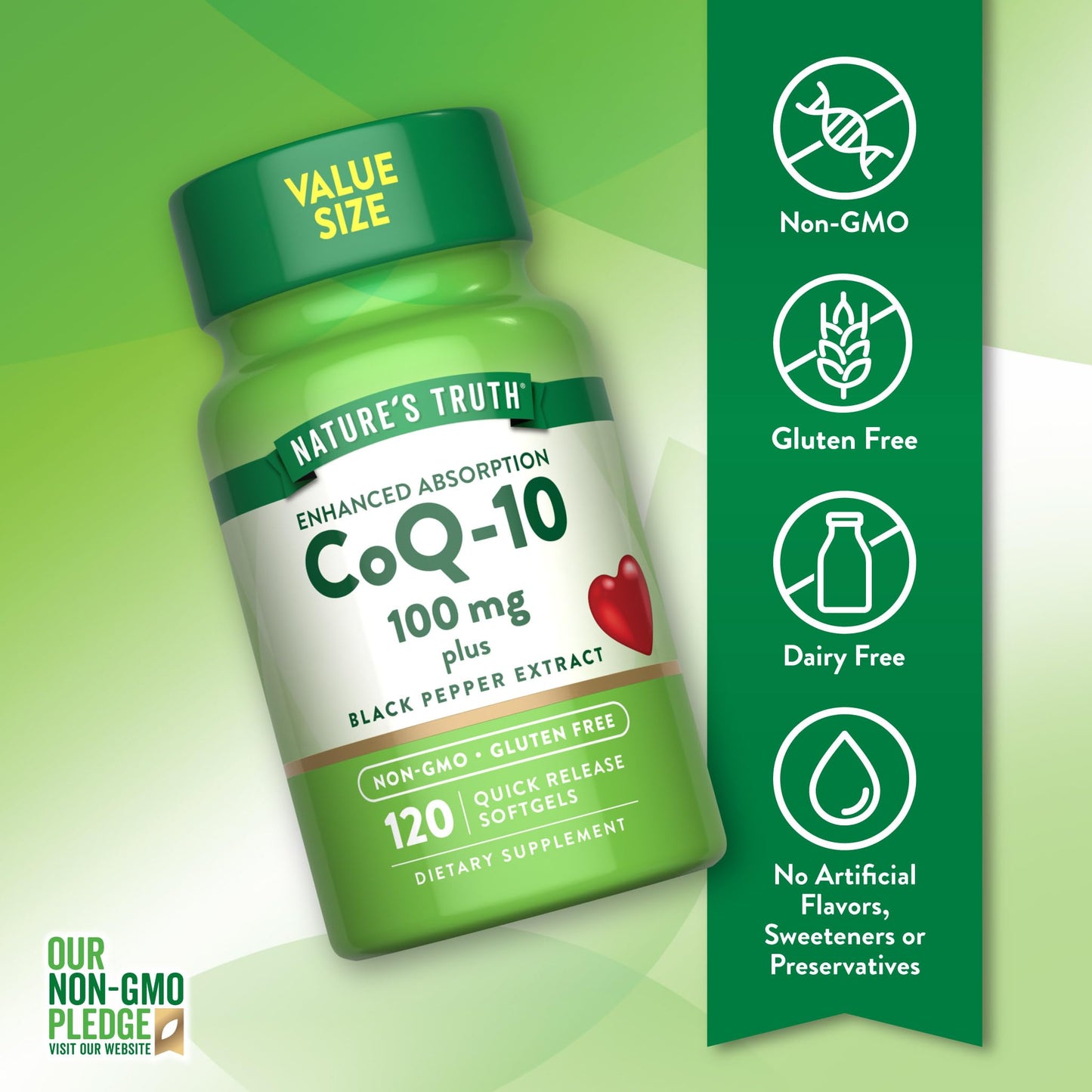 Nature's Truth CoQ10 100mg Softgels, 120 Count