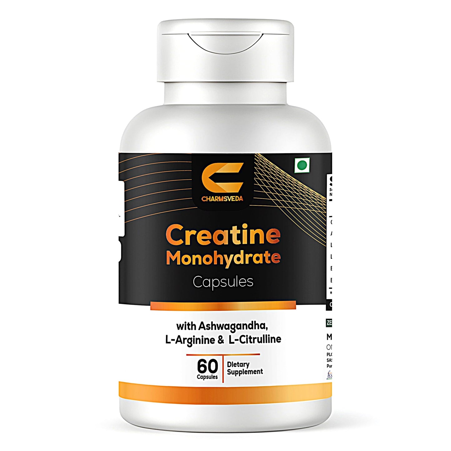 CHARMSVEDA Creatine Monohydrate Capsules 60 Count