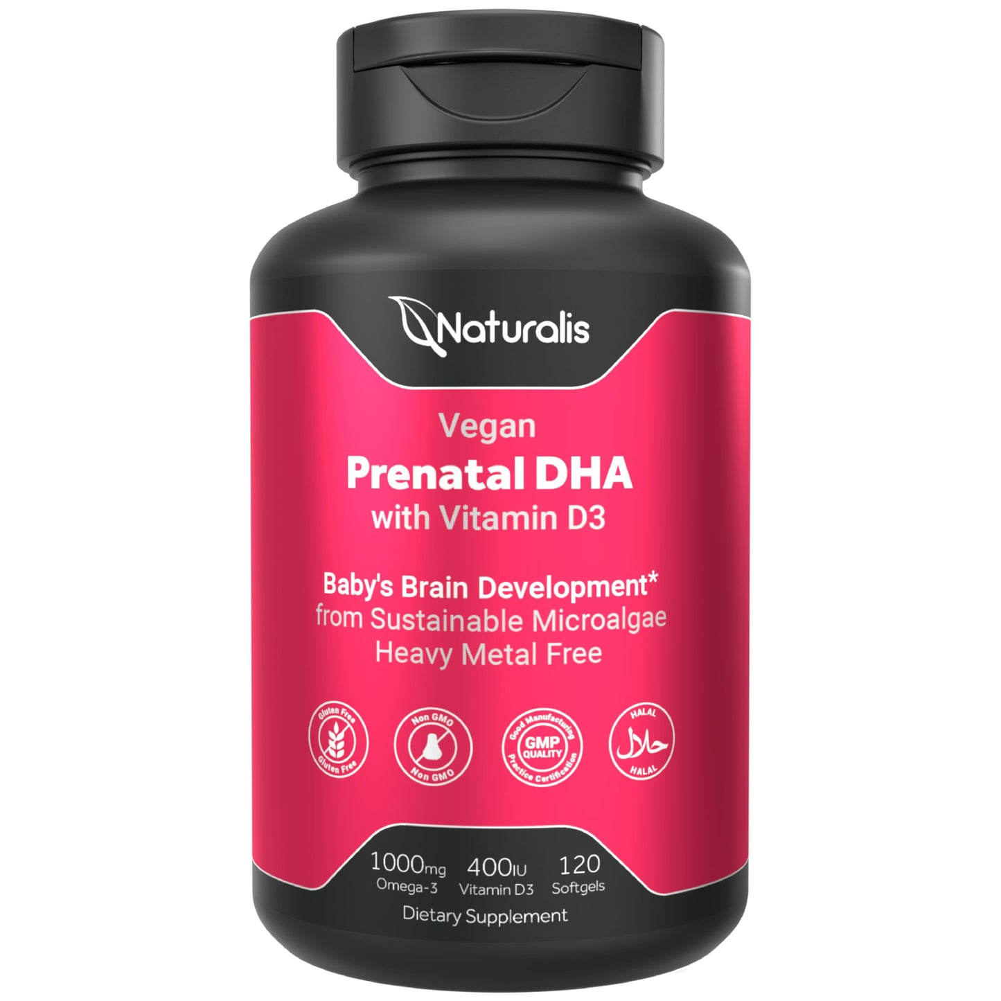 Naturalis Vegan Prenatal with Full Spectrum Omega-3 Softgels, 120 Count