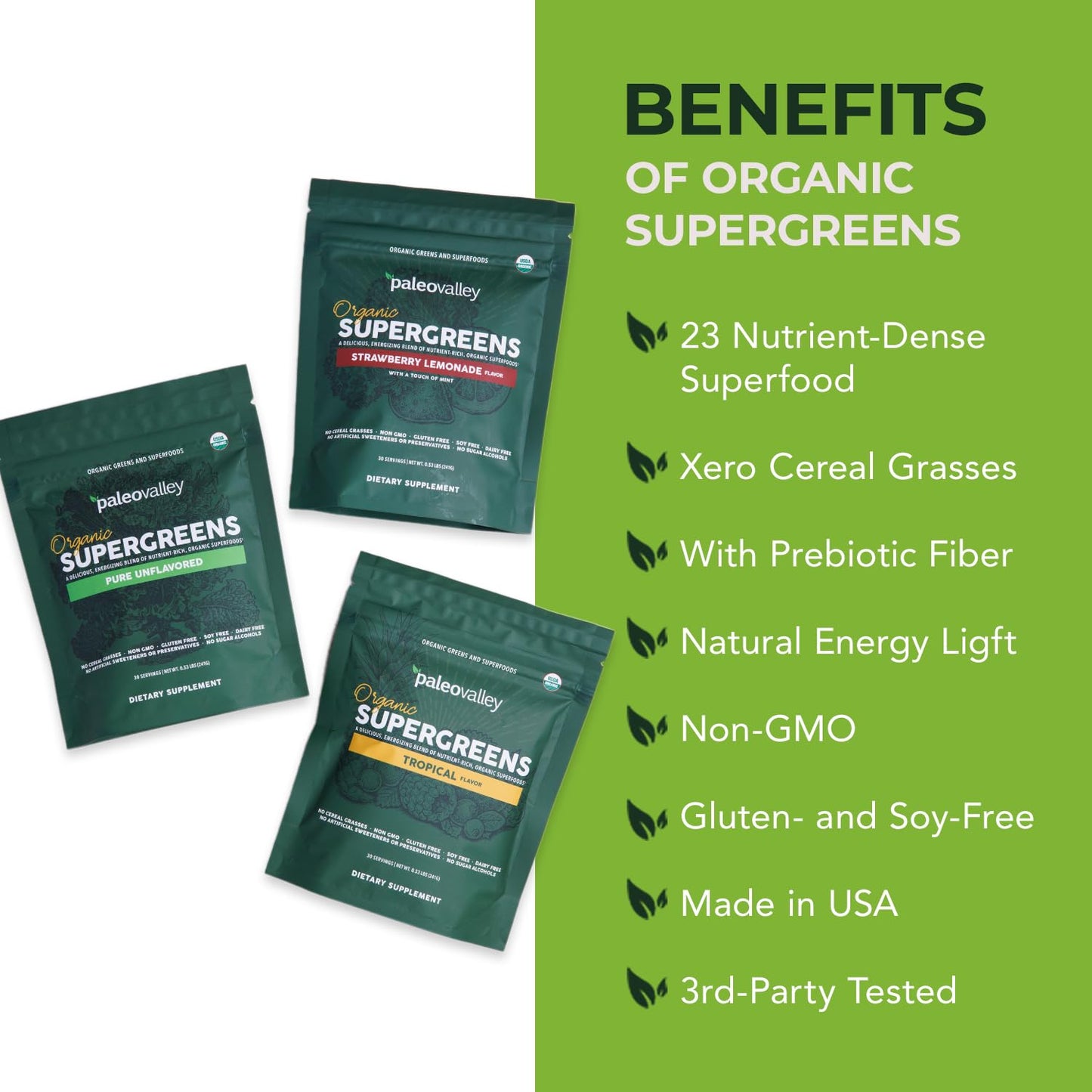 Paleovalley Organic Supergreens Powder 8.48 oz