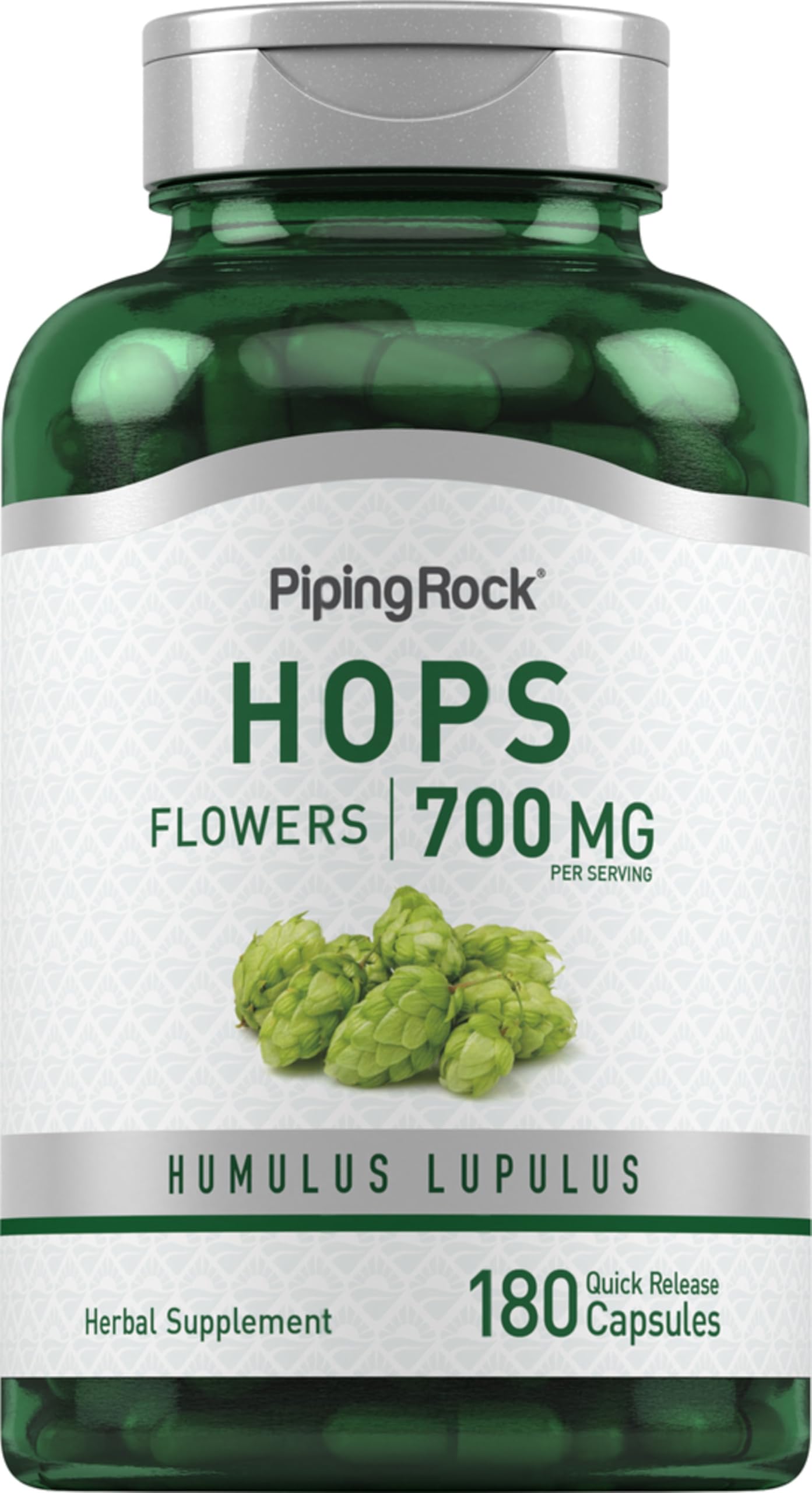 Piping Rock Hops Extract Supplement Capsule, 180 Count