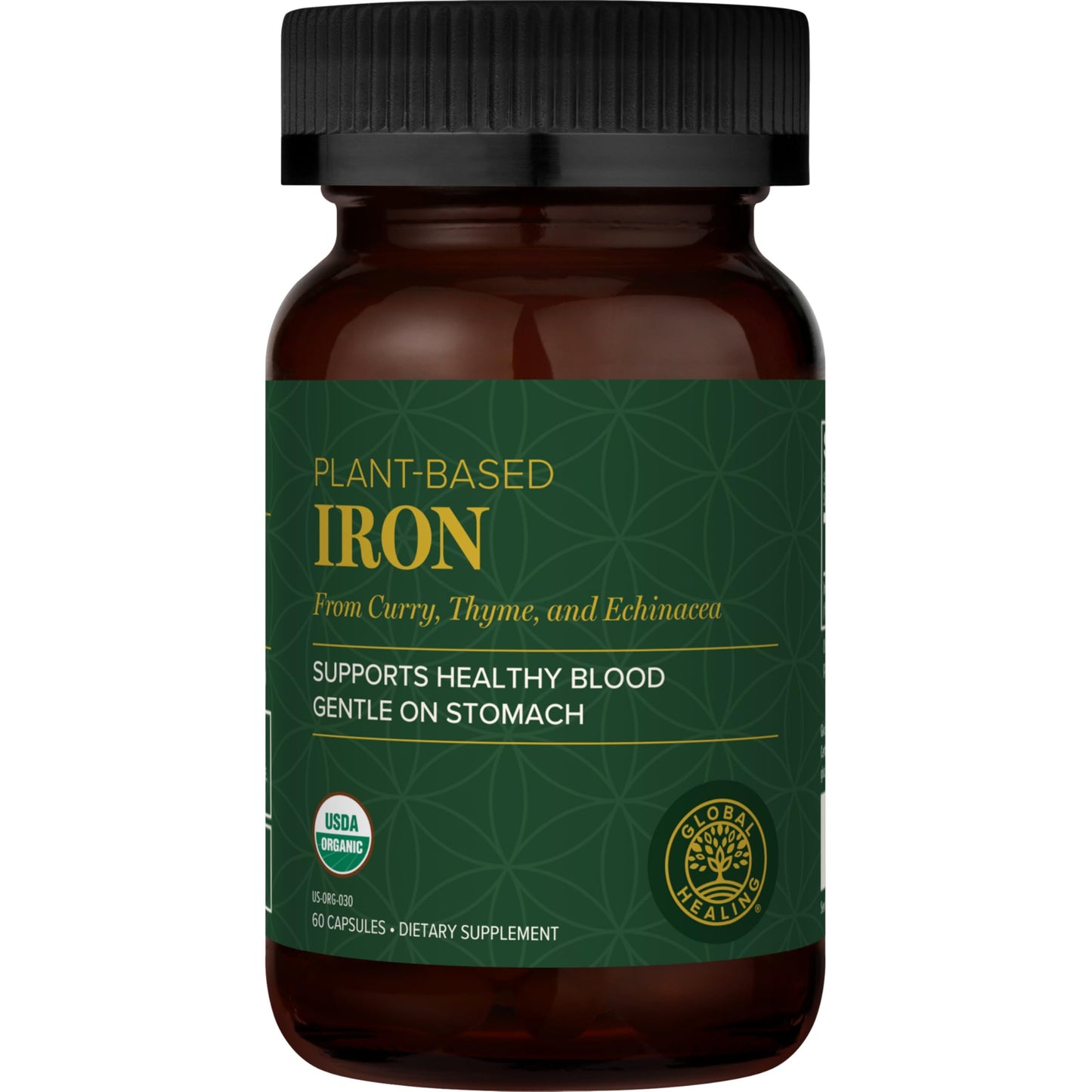 Global Healing Center Iron Supplement Capsules 60 Count