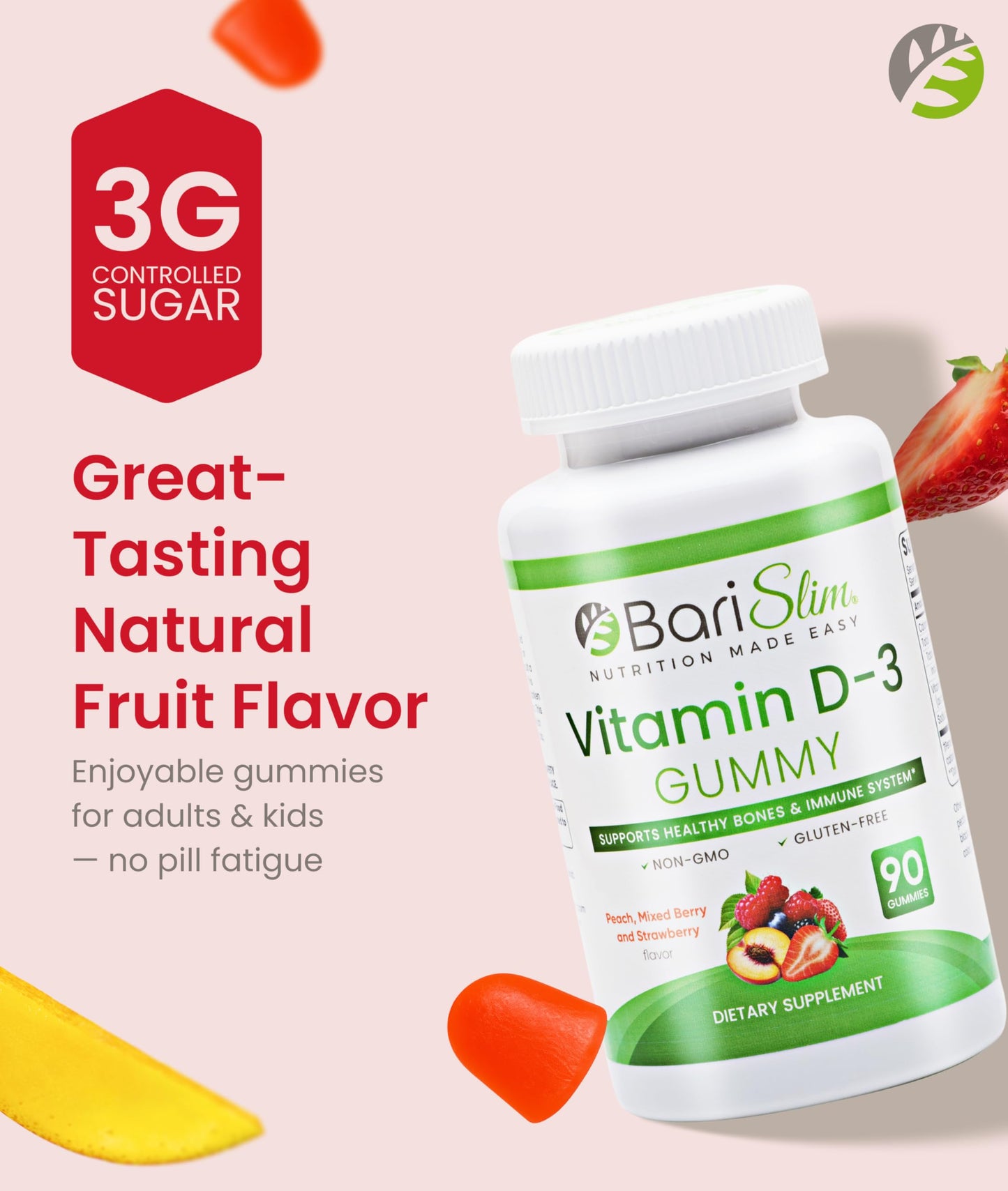 BariSlim Bariatric Vitamin D-3 Gummies 90 Count