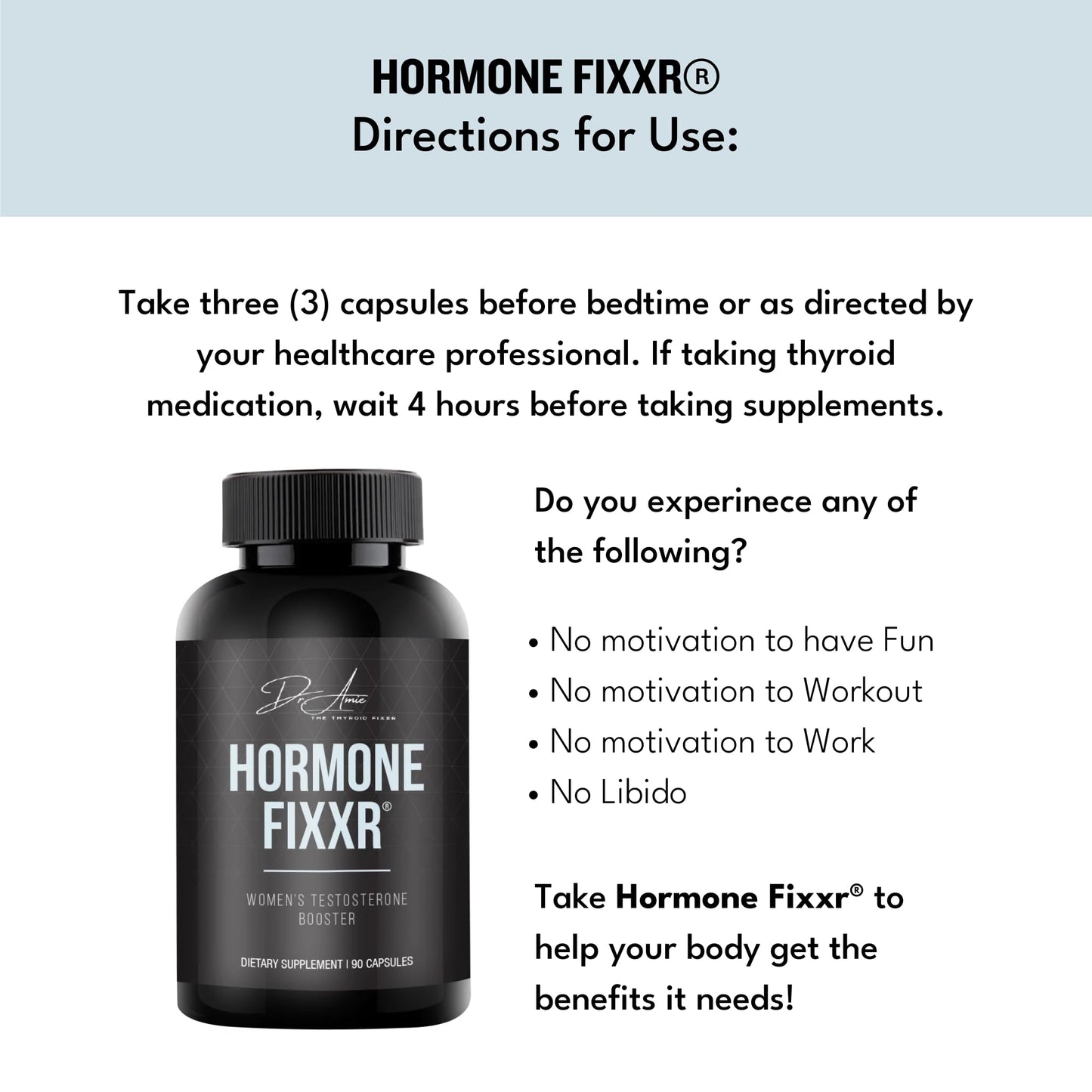 Fixxr Hormone Support by Dr. Amie Capsules, 90 Count