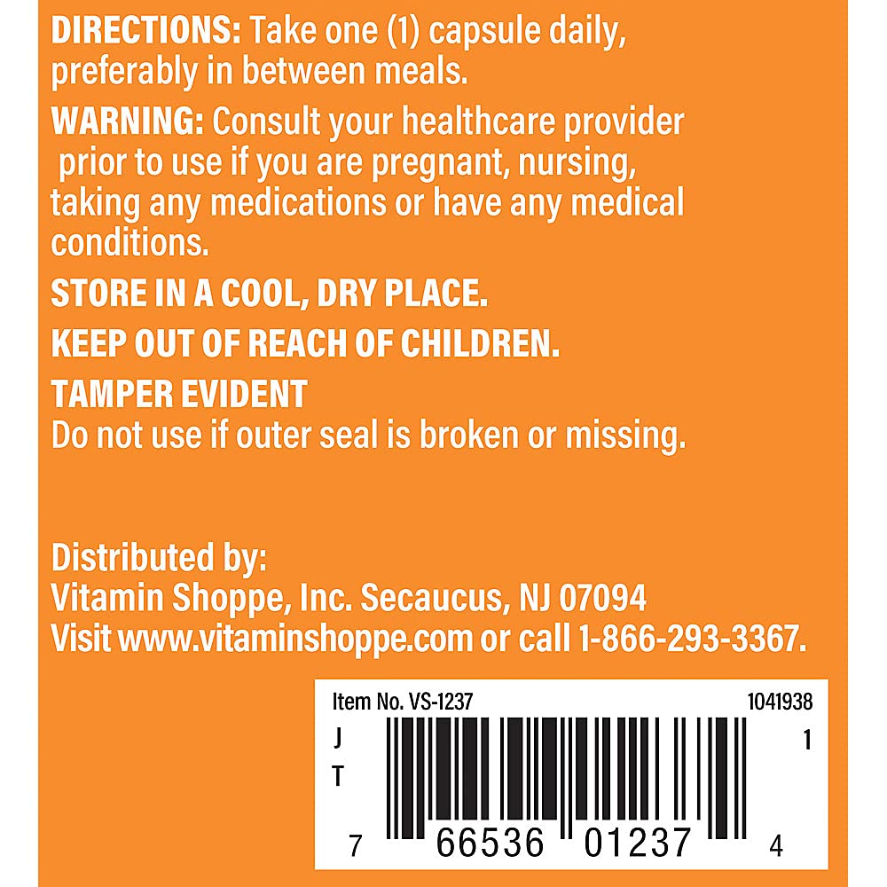 The Vitamin Shoppe Taurine 500mg with B6 - Cardiovascular & Antioxidant Support | Free-Form Amino Acid | 100 Capsules