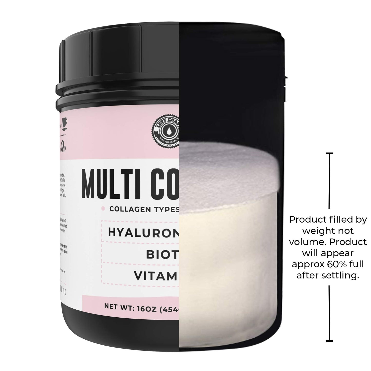 Left Coast Performance Pure Bone Broth and Multi Collagen Powder for Joint, Hair, Skin, and Nails Support, 2-Pack