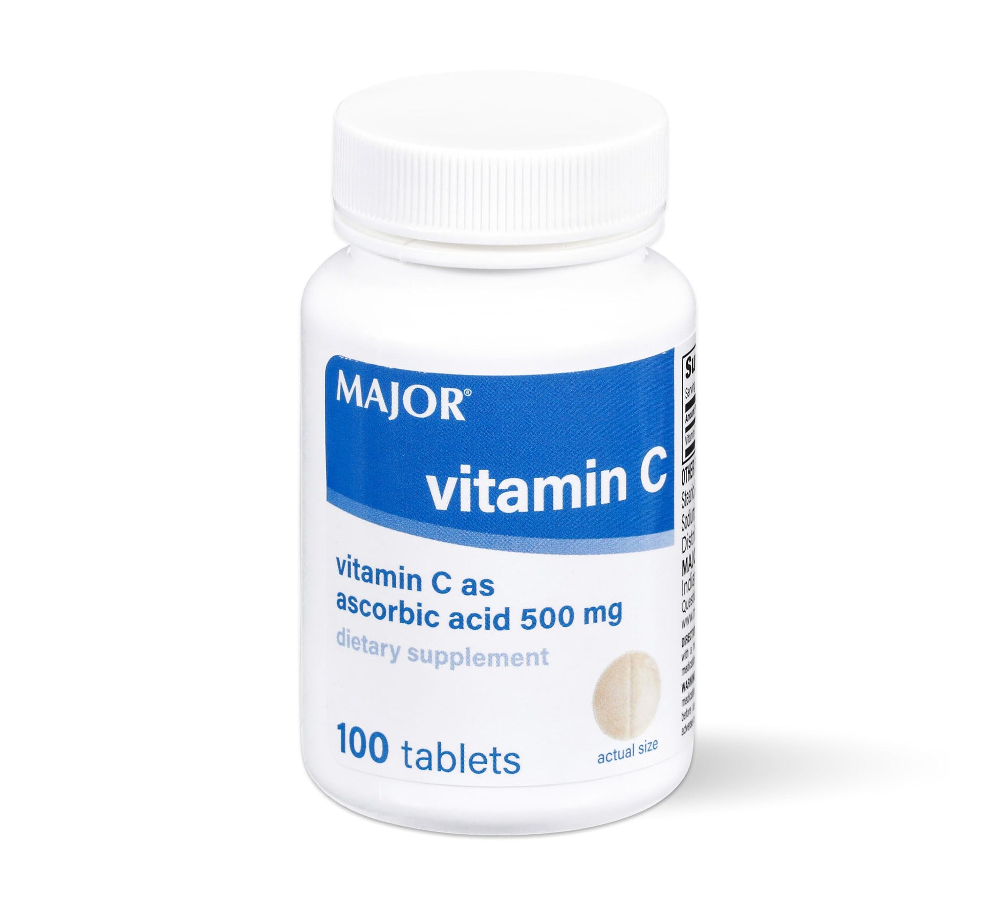 MAJOR Vitamin C-500 mg Ascorbic Acid Tablets, 100 Tablets