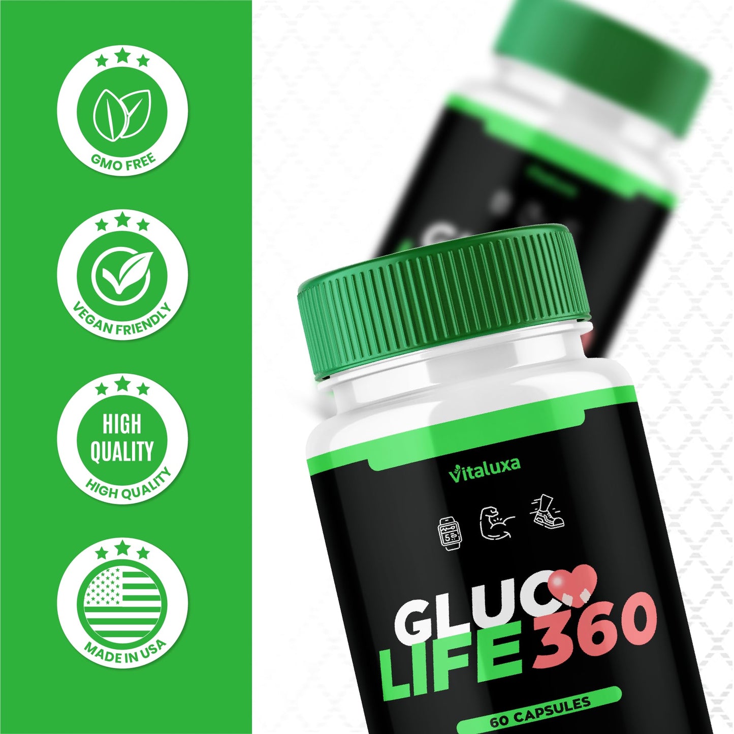 Vitaluxa Gluco Life 360 Capsules, 60 Count