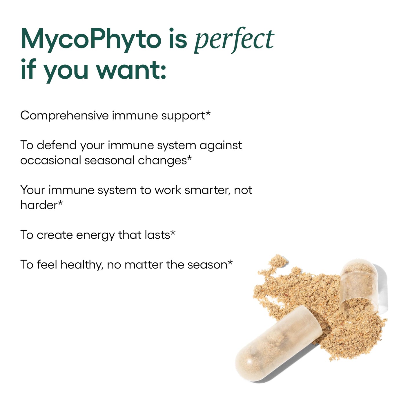 EcoNugenics MycoPhyto Complex Mushroom Supplement for Intensive Immune Support Capsules, 60 Count