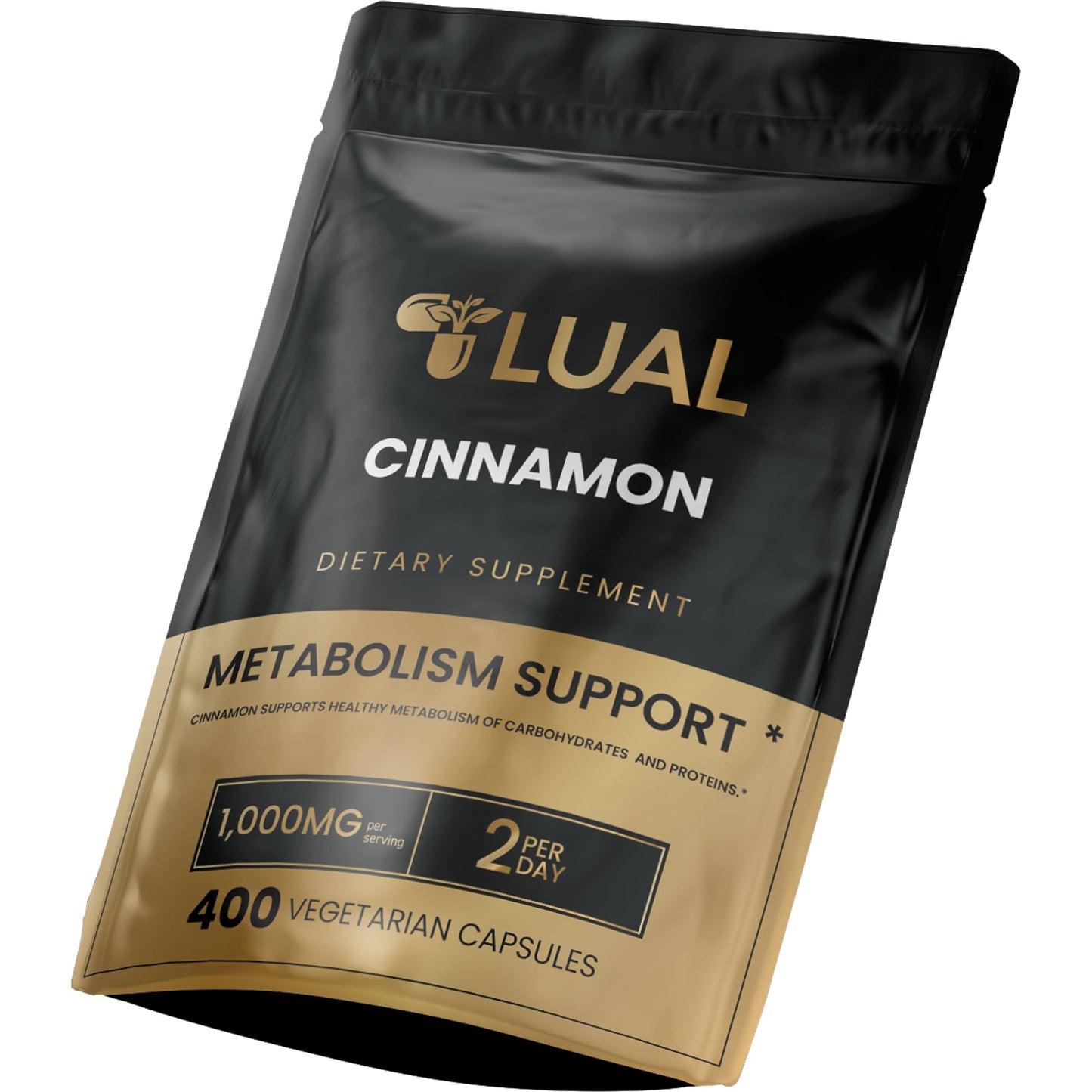 LUAL Cinnamon Supplement 1000mg Capsules, 400 Count