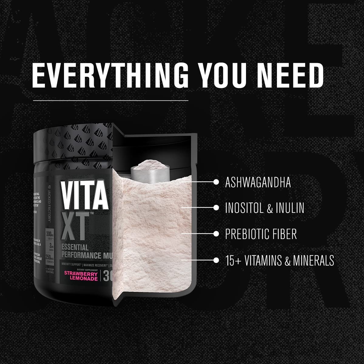 Jacked Factory Vita XT Performance Vitamin Powder Daily Multivitamin Powder for Men