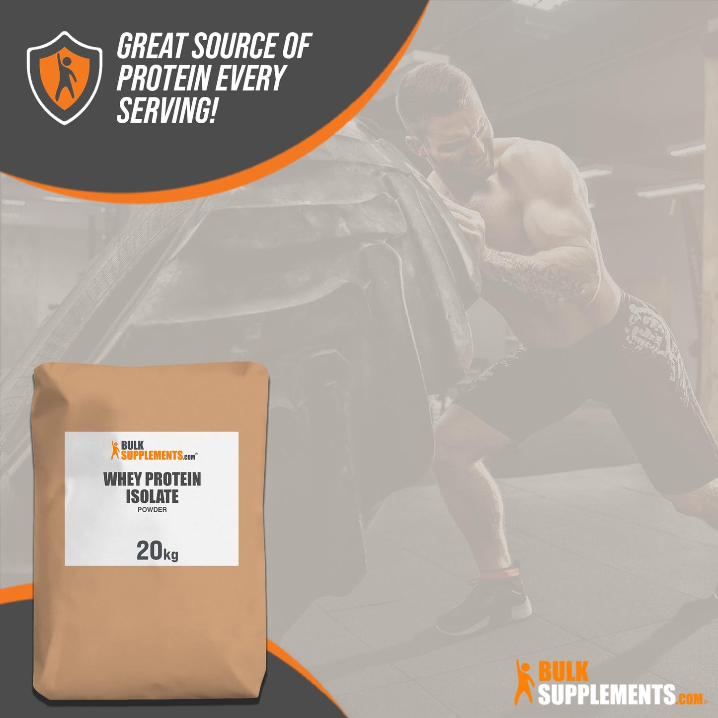 BulkSupplements Whey Protein Isolate Powder, 20 kg (44.09 lb)