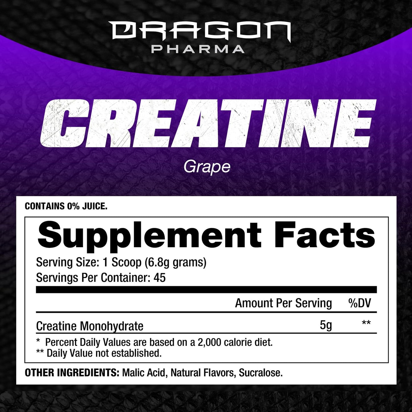 Dragon Pharma Creatine Monohydrate Powder 10.79 Ounce (Pack of 1)