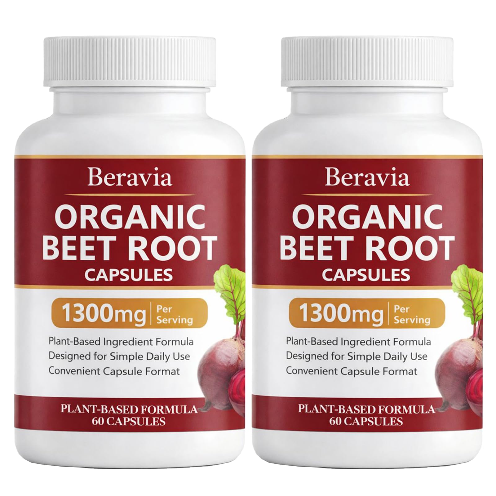 Beravia Organic Beet Root Capsules 60 Count