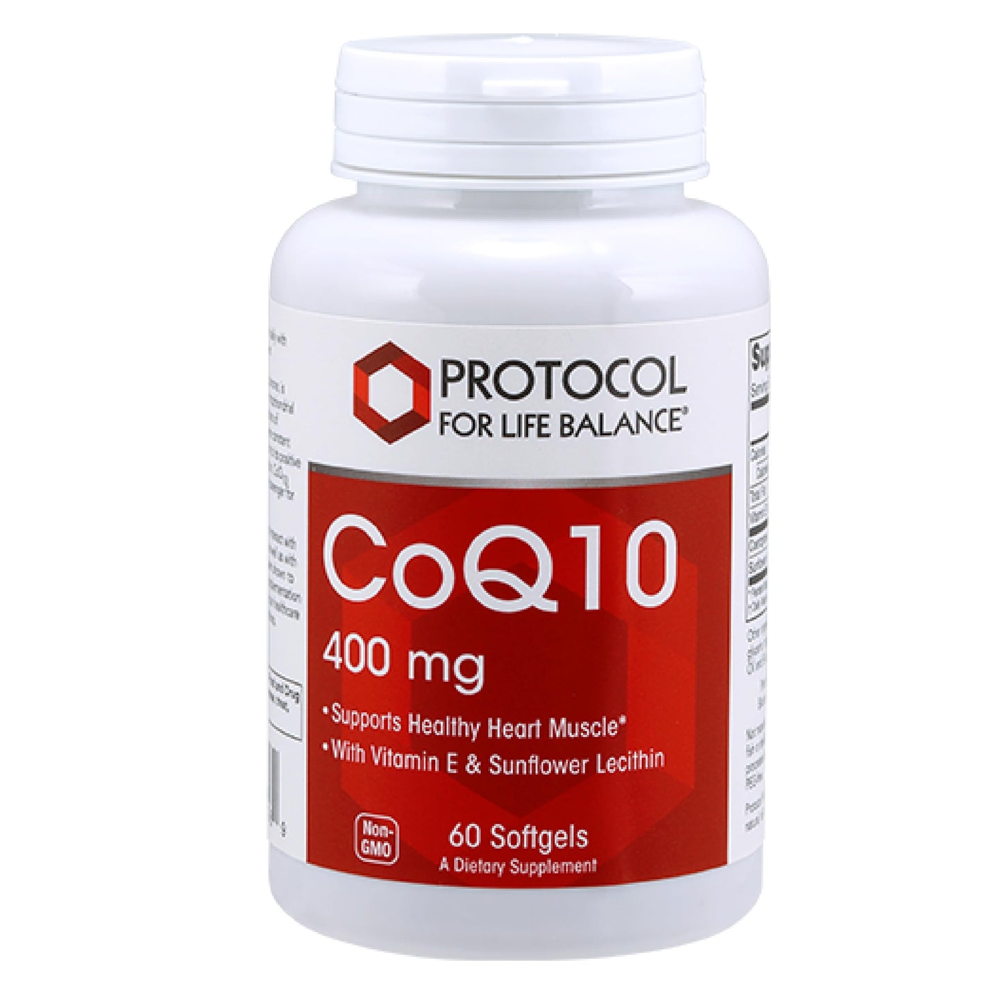 Protocol for Life Balance CoQ10 400mg with Vitamin E & Soy Lecithin Softgel, 60 Count