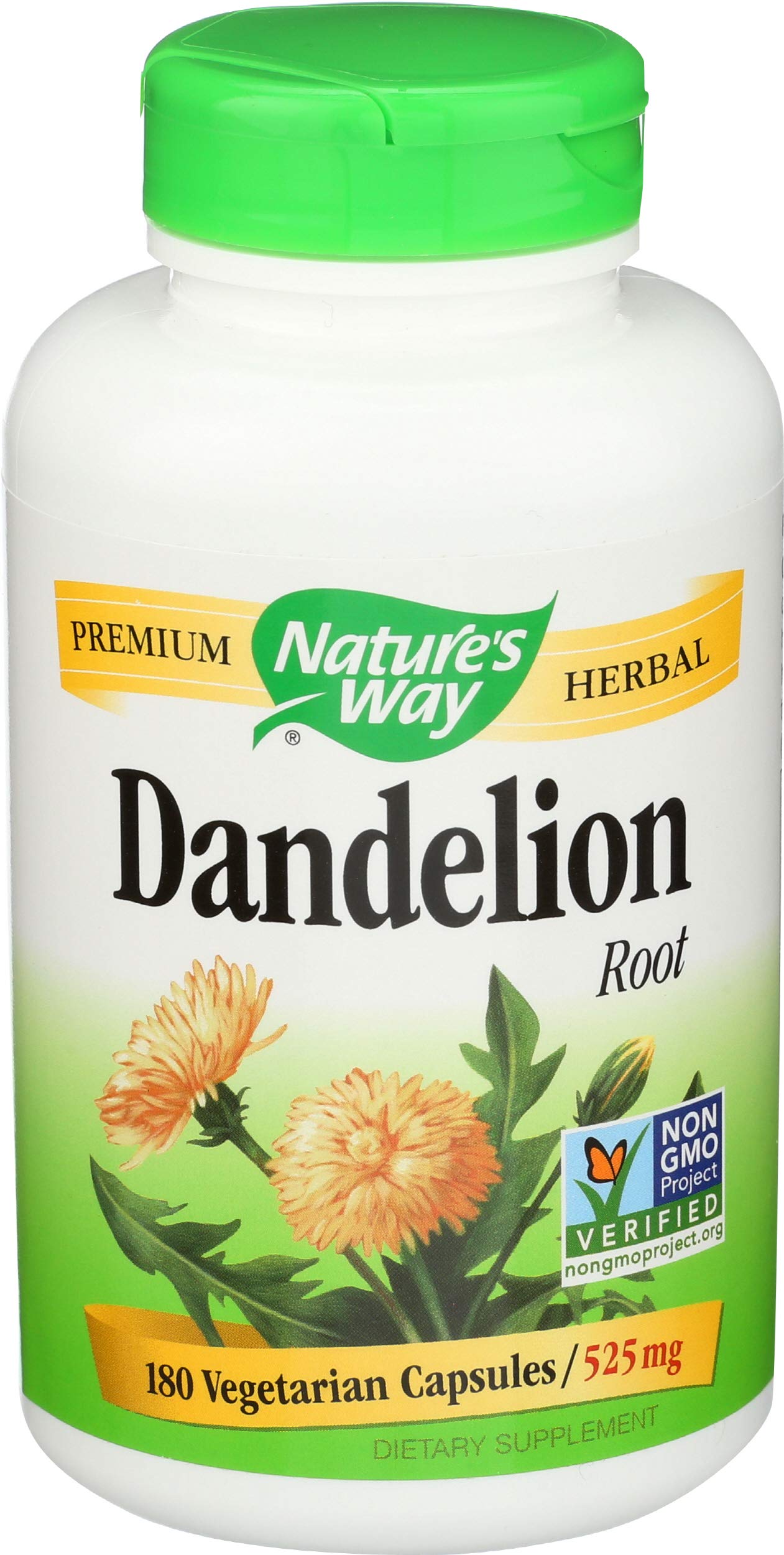 Nature's Way Dandelion Root Diuretic Herb Capsules, 180 Capsules