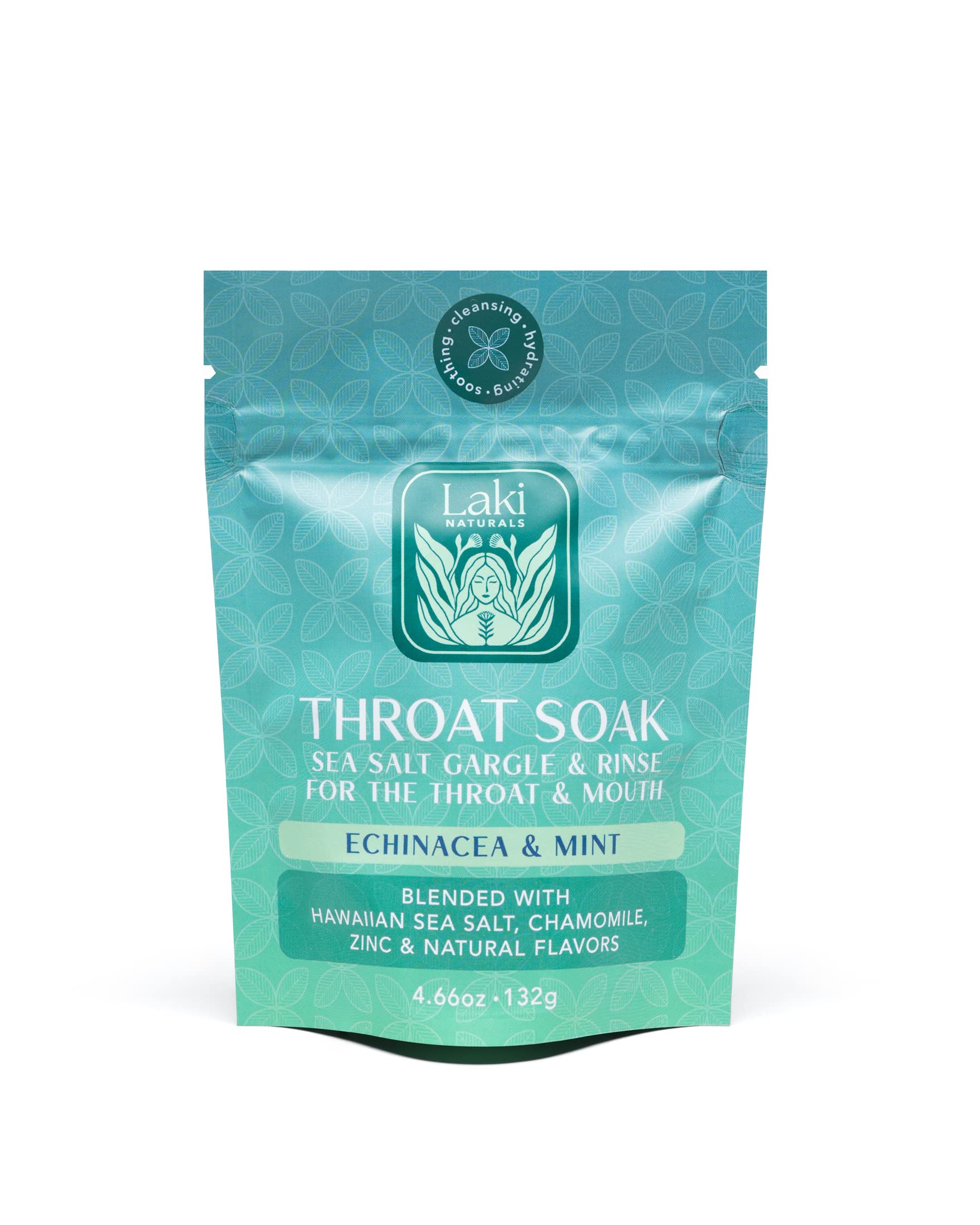 Laki Naturals Throat Soak Echinacea & Mint Powder 4.66 Ounces