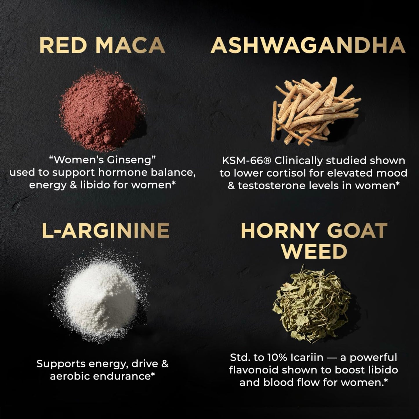 TERRA ELMNT High Potency Libido Support for Women with 30x Strength Red Maca Root, KSM-66® Ashwagandha, Horny Goat Weed & Damiana Capsule, 60 Count