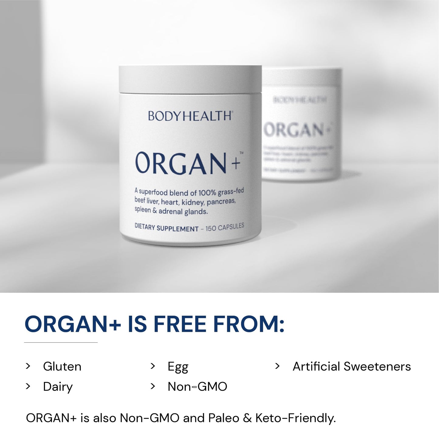 BodyHealth Organ+ Grass-Fed Glandular Organ Complex 150 Capsules
