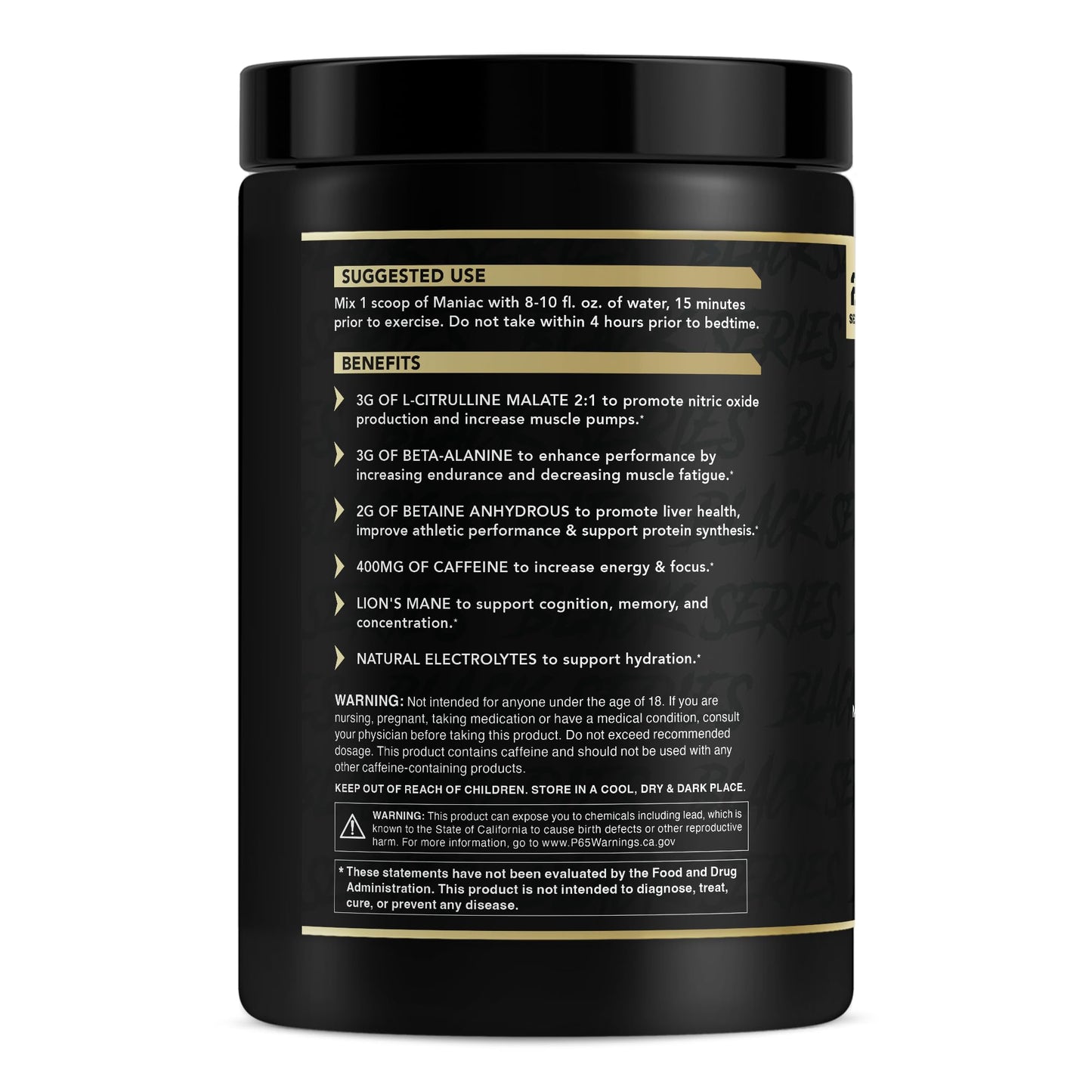 Anabolic Warfare Black Series Maniac Pre-Workout Powder 13.7 Ounce