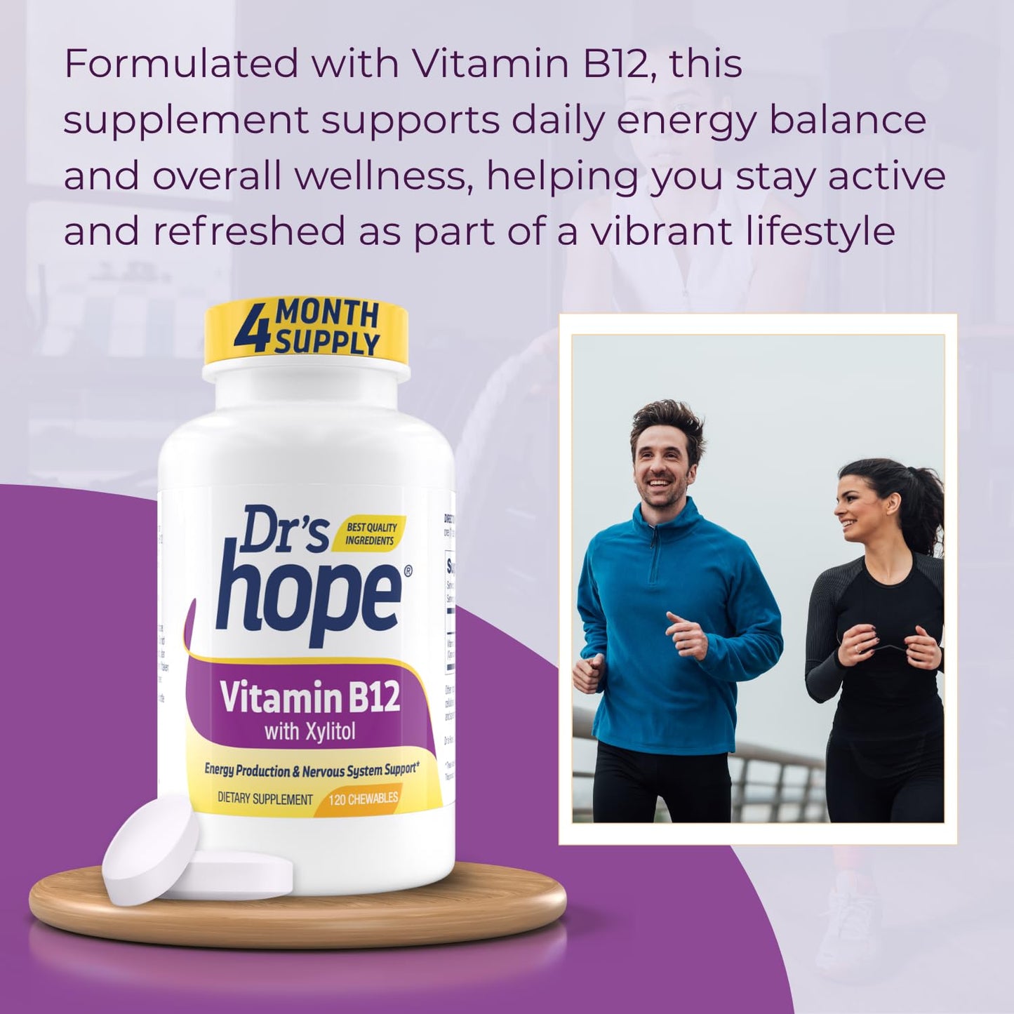 Dr’s Hope Vitamin B12 1000mcg Chewable 120 Count