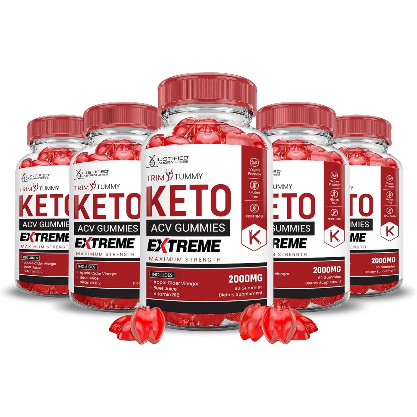 Justified Laboratories Trim Tummy Keto ACV Gummies Extreme, Gummy 300 Count