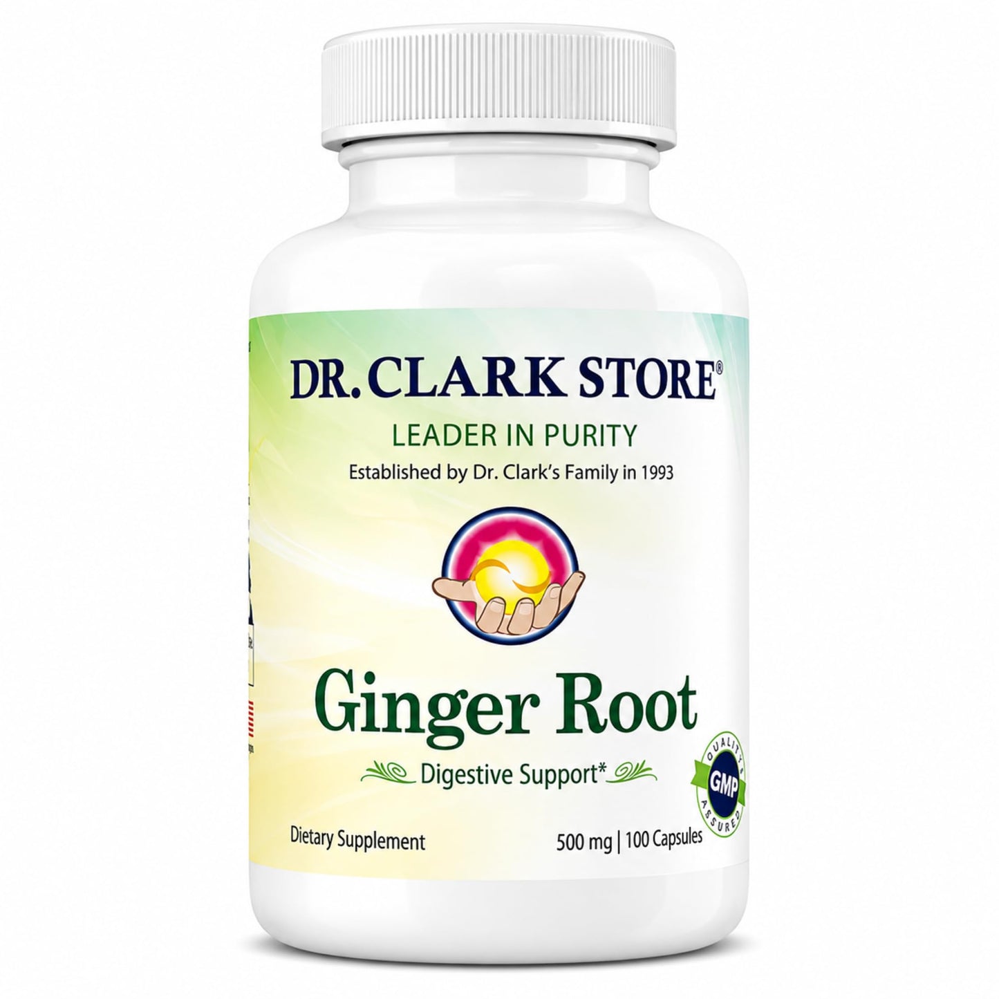 Dr Clark Store Ginger Root Supplement Digestive Support 500 mg Capsules 100 Capsules