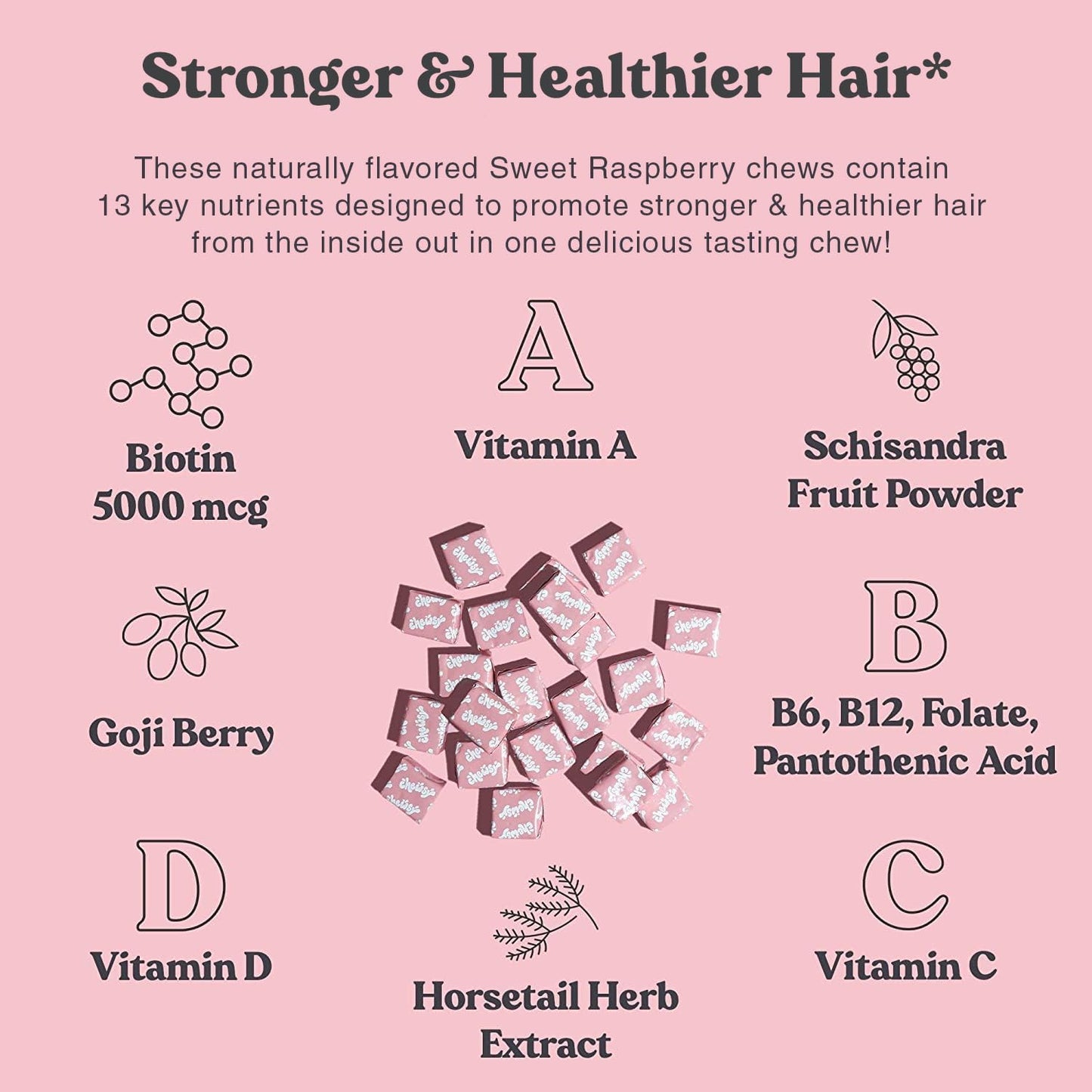 CHEWSY Beautiful Hair Chewable, 30 Count