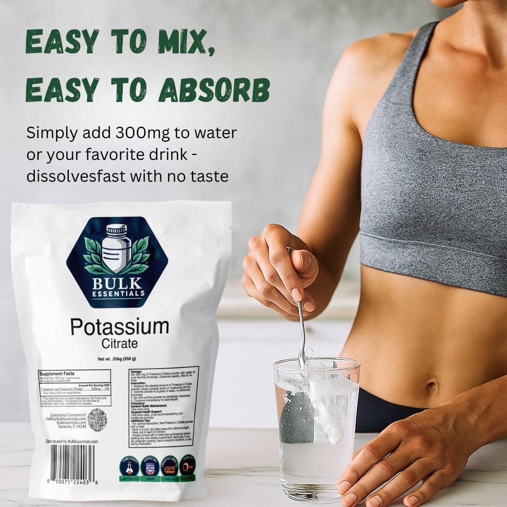 Bulk Essentials Potassium Citrate Supplement Powder 8.8 Ounce