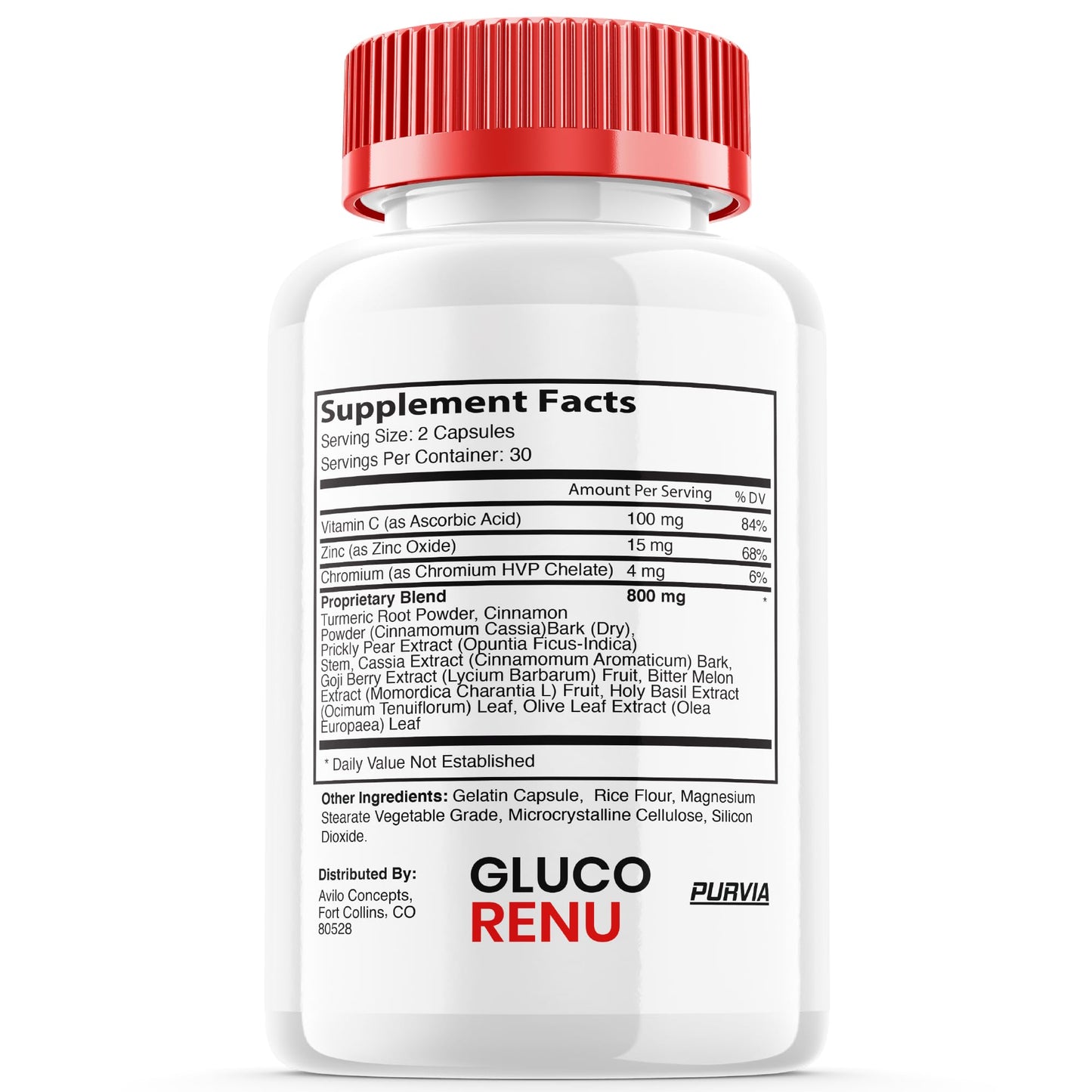 Purvia Gluco Renu Capsules, 60 Count