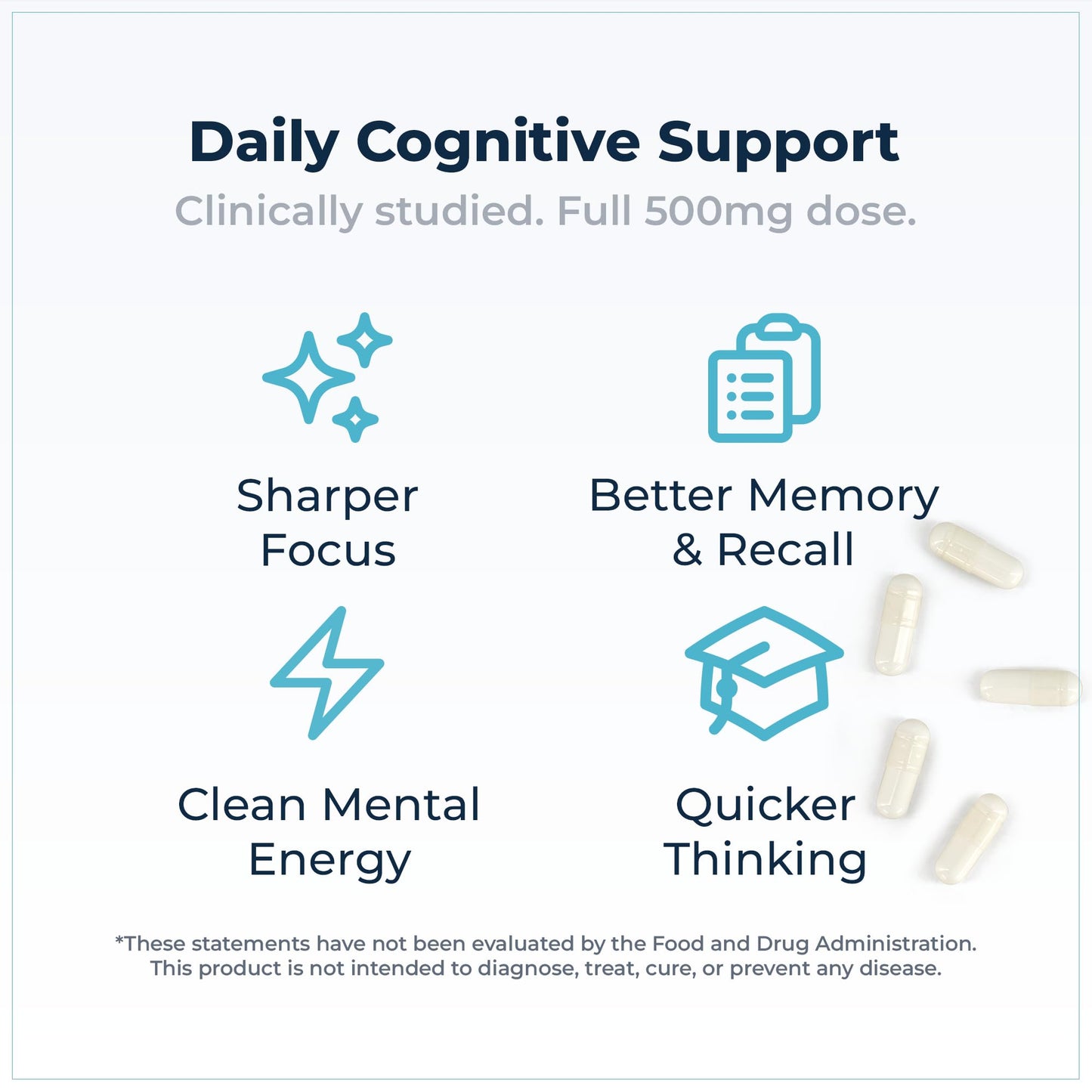 Rational Nutrition Cognizin Citicoline 500mg Capsules – CDP Choline Brain Support for Focus, Memory & Mental Clarity – 60 Count